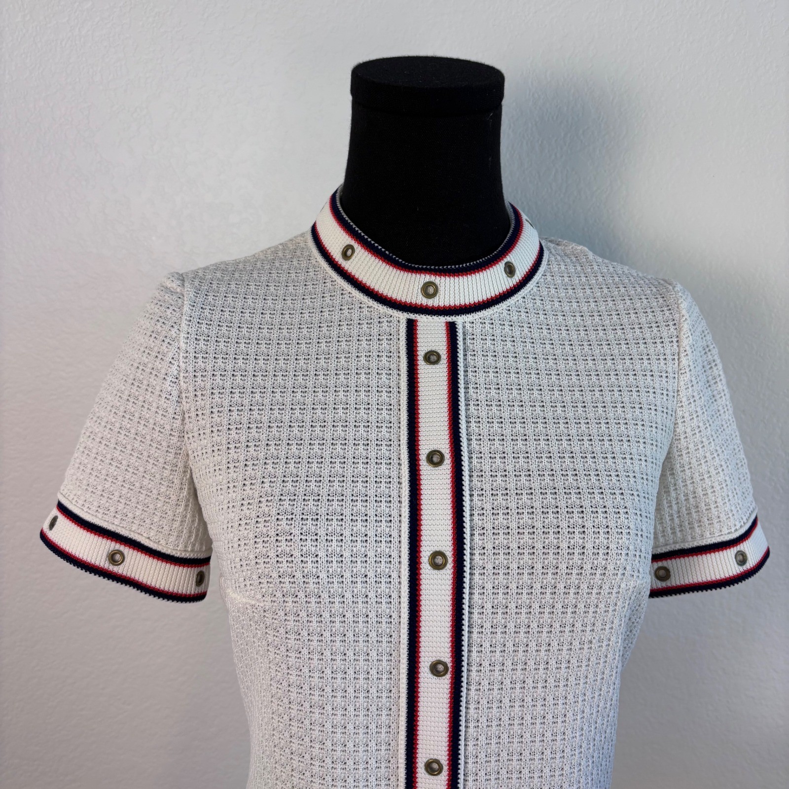 Vintage 60s Tannel Knits Trevira Era Mod Shift Dress | White, Small ILGWU TWA