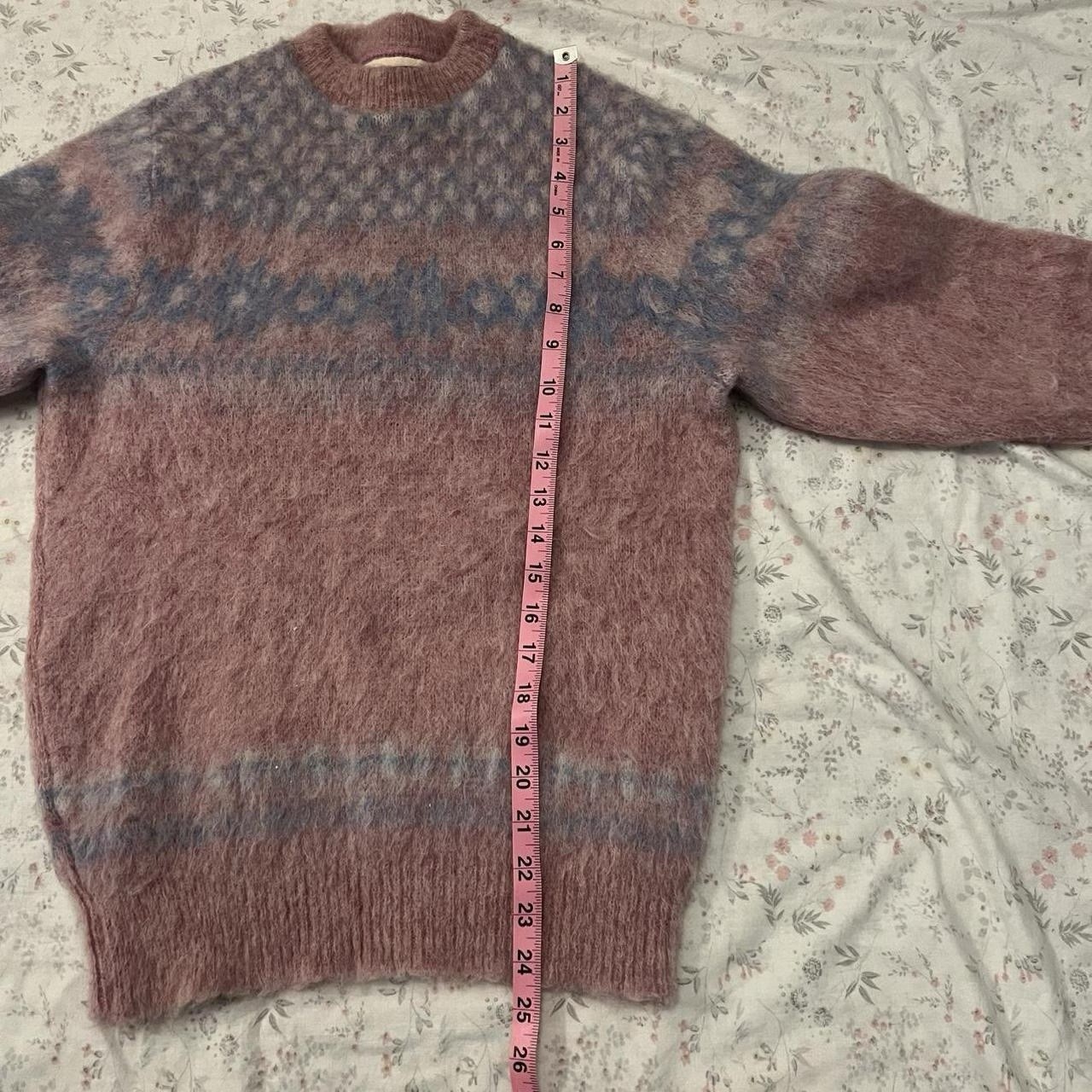 Vintage Samband of Iceland Sweater 100% Wool Knit Lopapeysa Landaus Pink Fuzzy