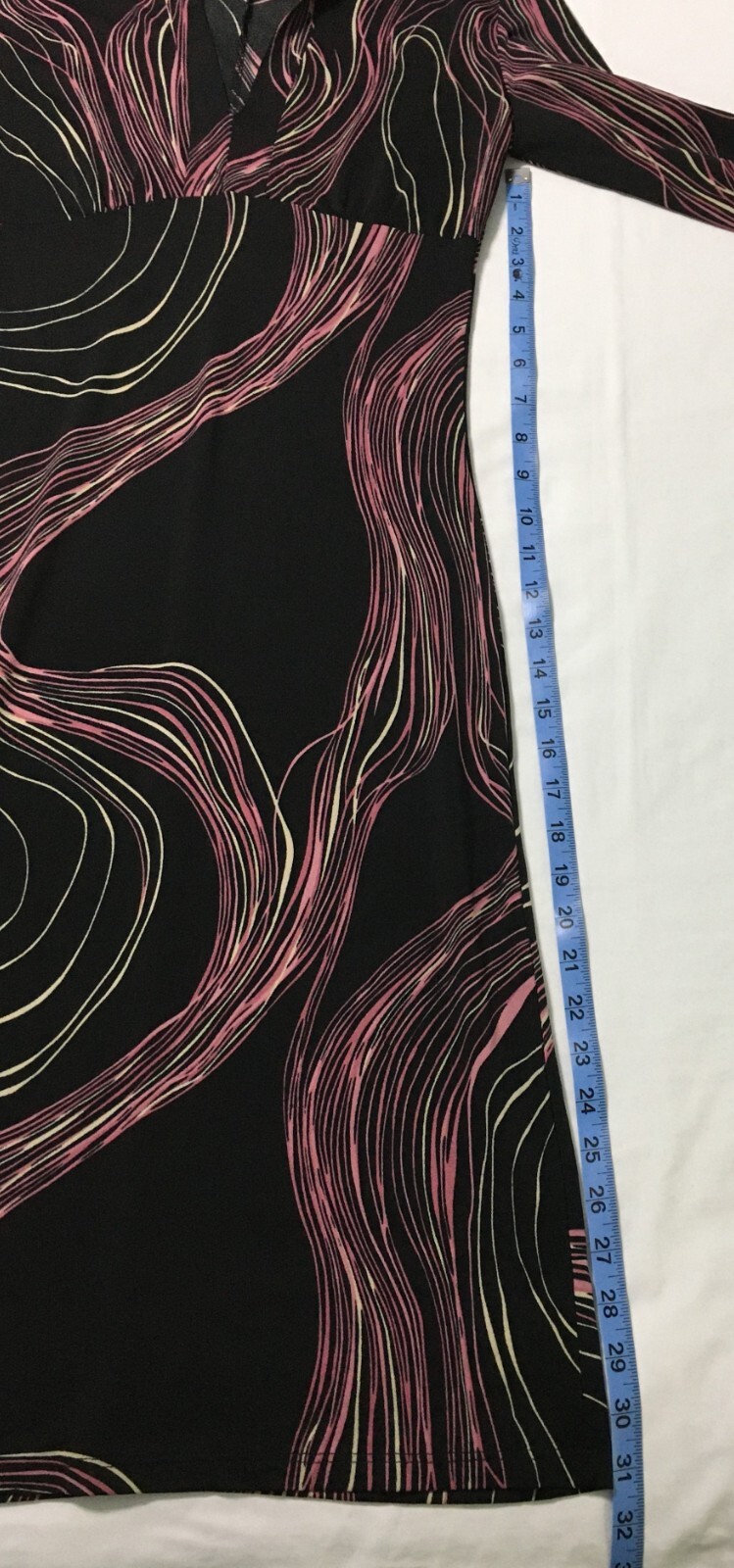Vtg 90’s Check It Out Women’s Black/Pink/White Abstract L/S Dress Size S/M NWT