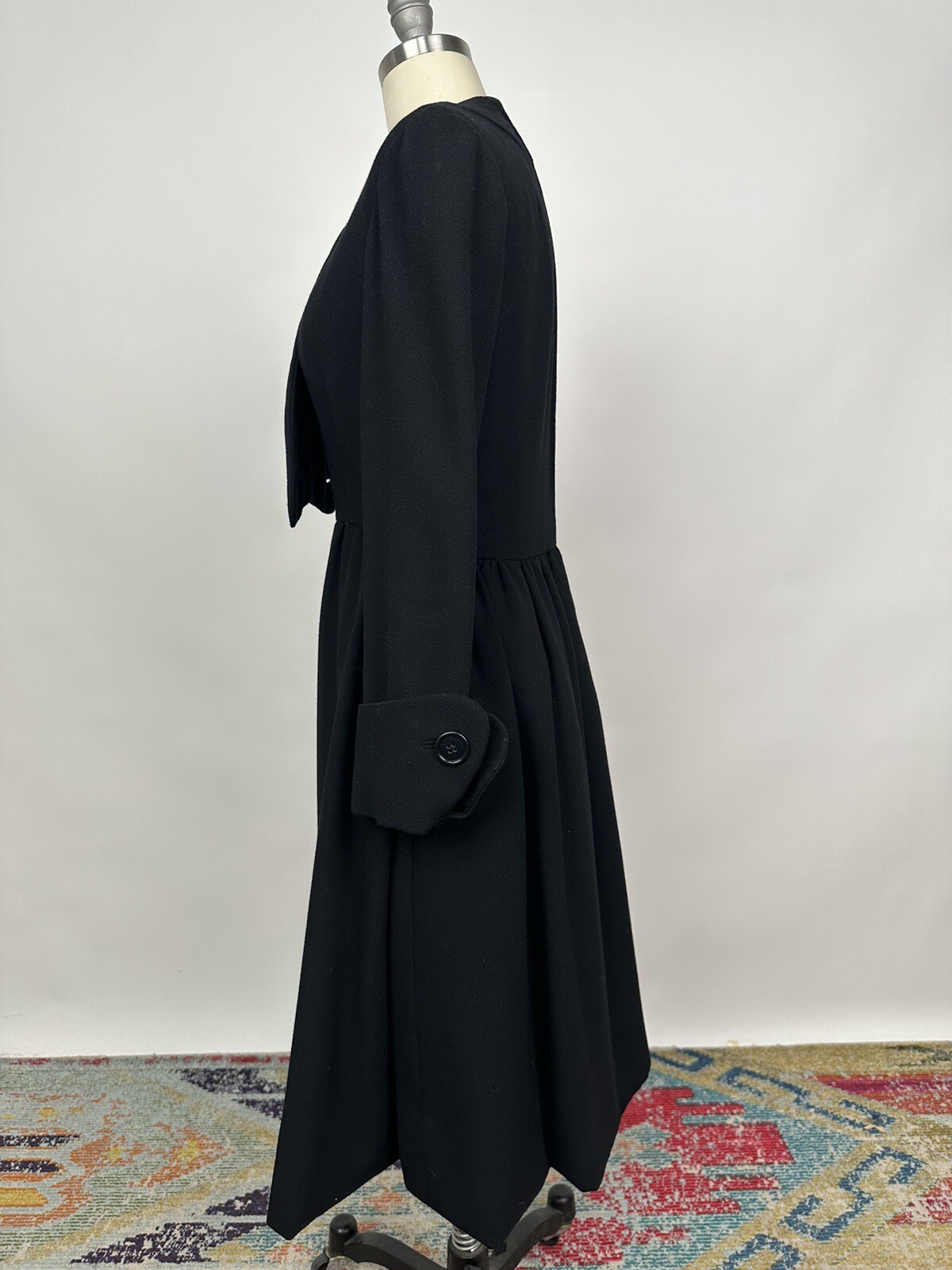 Vintage 1960s Geoffrey Beene Black Wool Long Sleeve Dress Mod – GoGo Style As Is