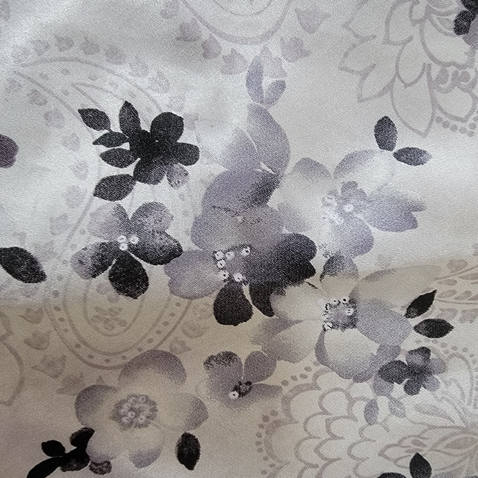 SECRET TREASURES~ Silvery Floral Shiny Satin Nylon Nightie/ Nightgown~Womens~ 2X