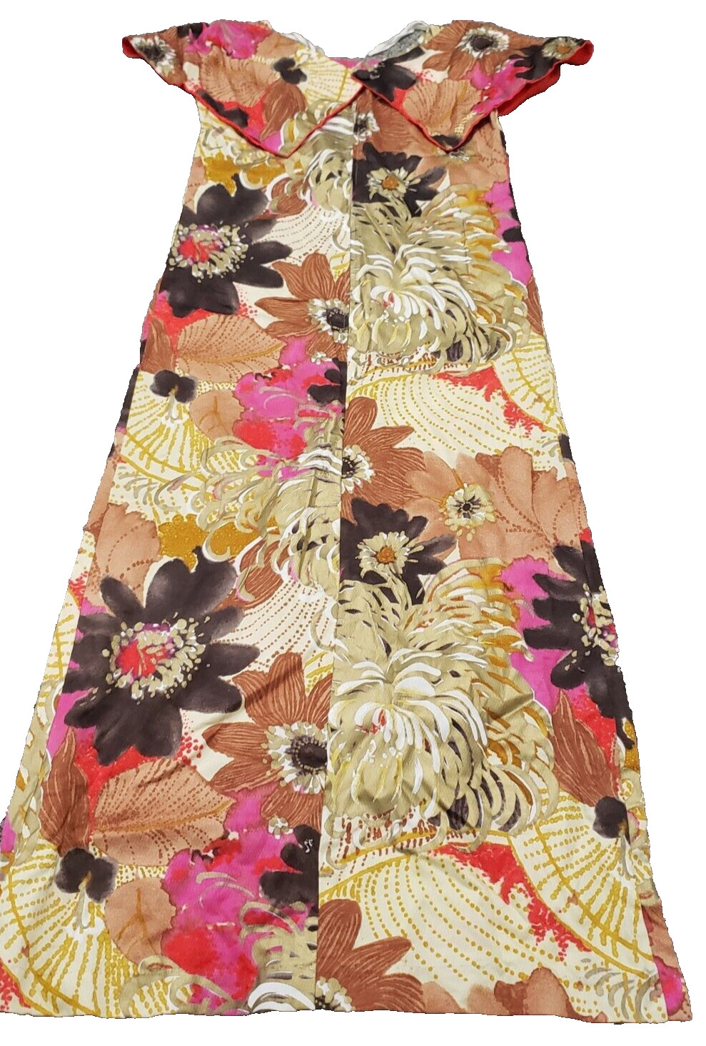 Andrade Hawaiian Tropical Long Dress Luau Vacation Party Mid Century Modern