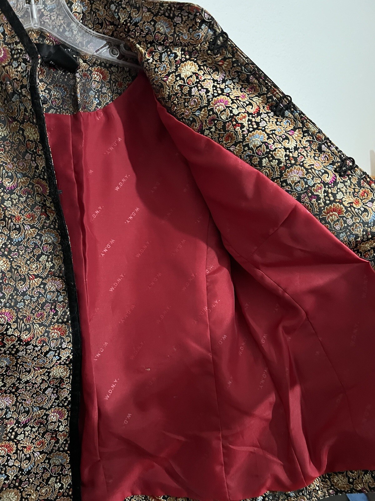 Vintage WDNY Size 4 Mandarin Asian Tapestry Brocade Embroidered Retro Jacket