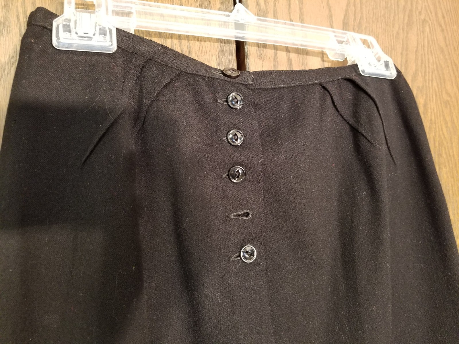 1950/60s VTG Black Slim Skirt w/Buttoned Front, Loubella Original California