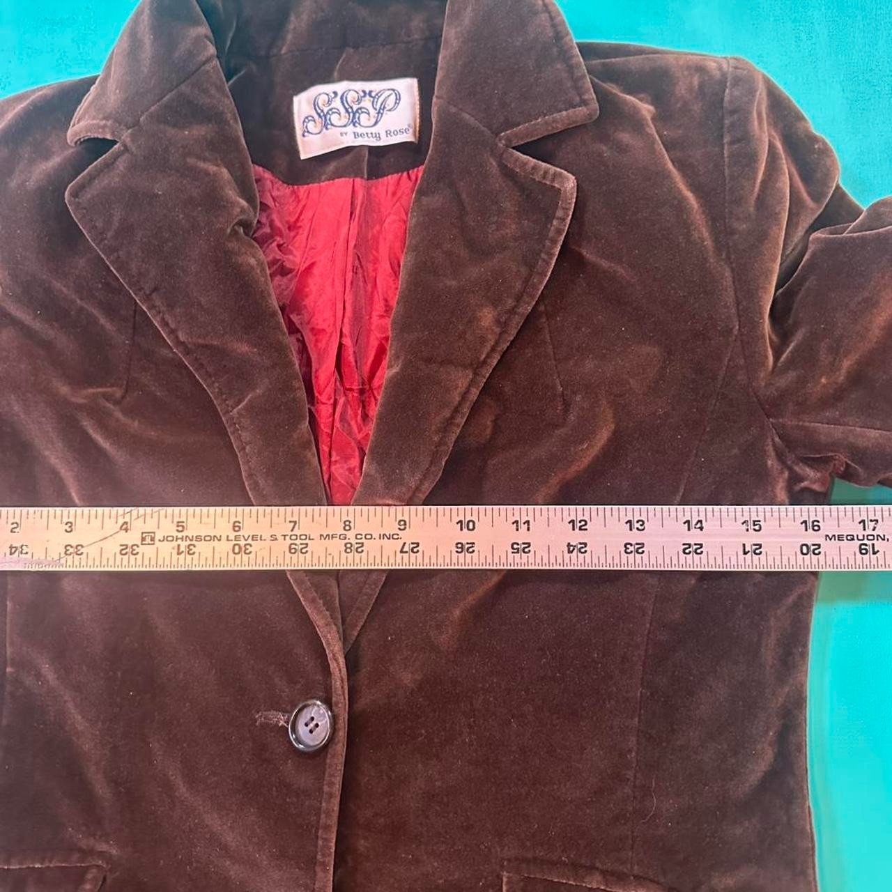 Vintage 70s velvet jacket women’s 1970s brown unique button velvet blazer jacket
