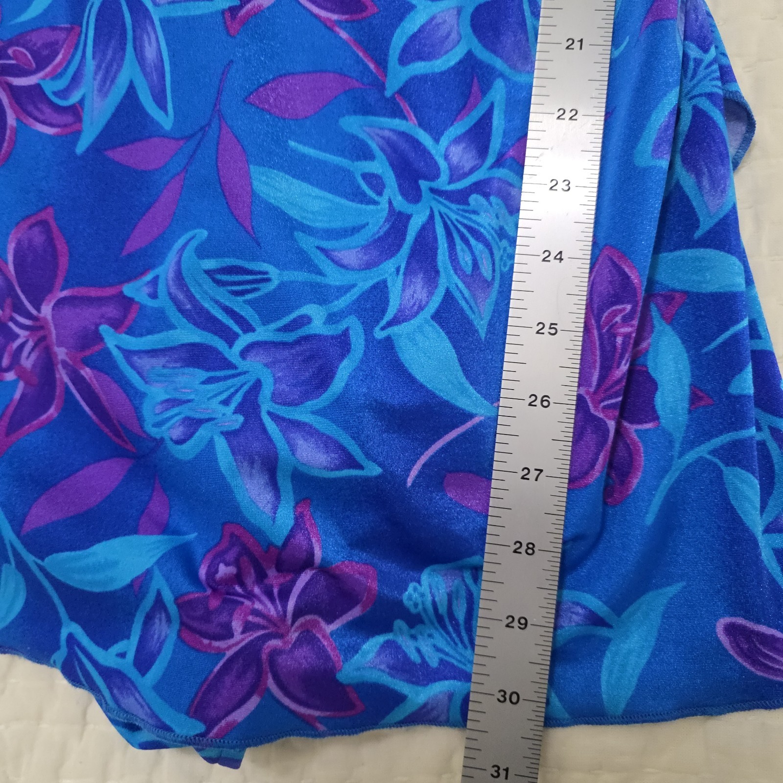 Maxine of Hollywood Womens Swimdress Swimsuit Blue Purple Sz 24W Vintage
