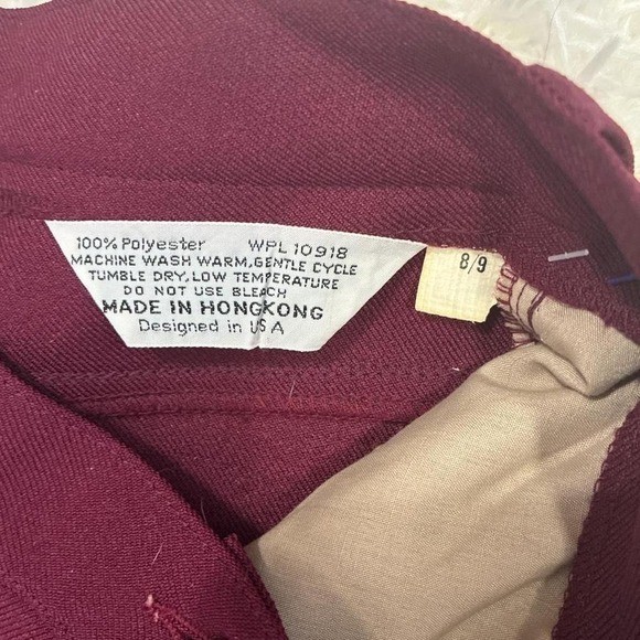 Vintage 80s Loubella Burgundy high-waisted straight-leg trousers