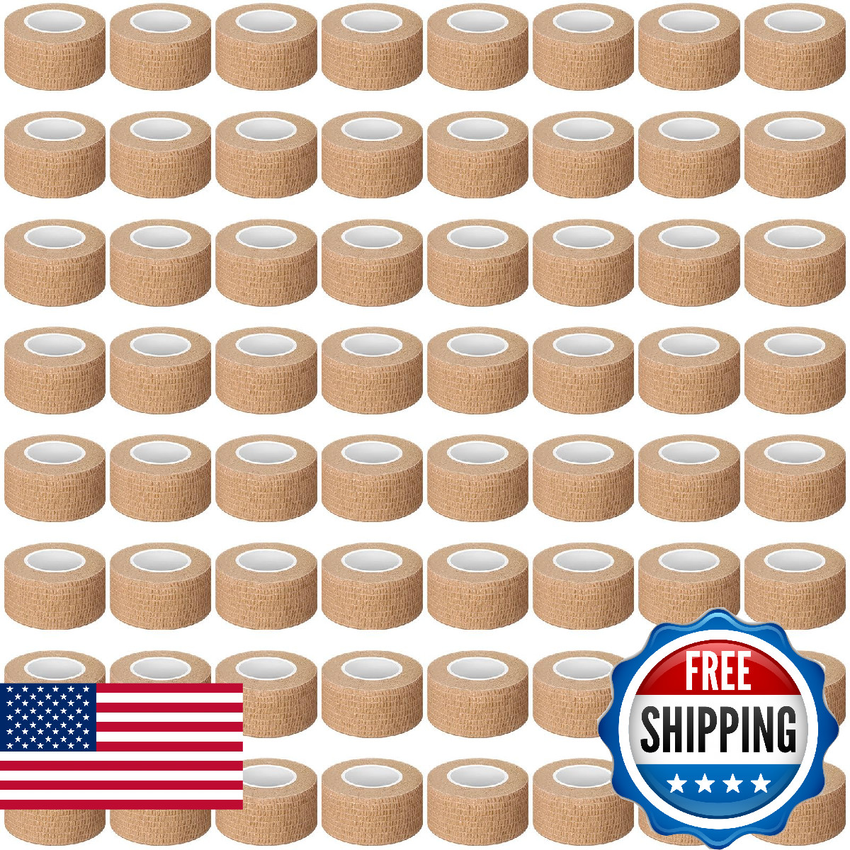 Treela 64 Pack 1″ x 5 Yards Self Adhesive Cohesive Bandage Wraps, Elastic Breath
