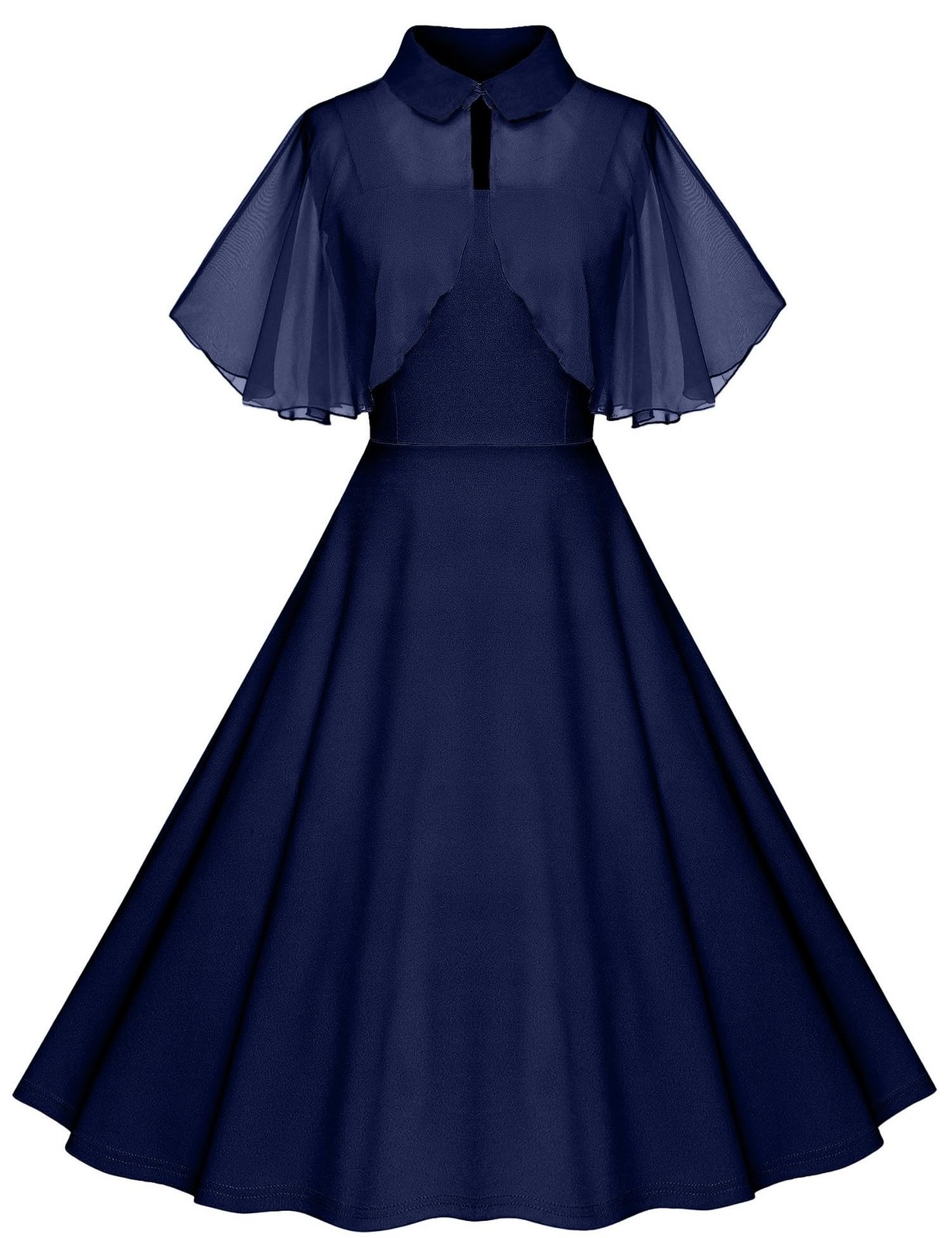 1950s Dresses for Women Vintage Goth Swing Cocktail Dress with Pockets and Ch…