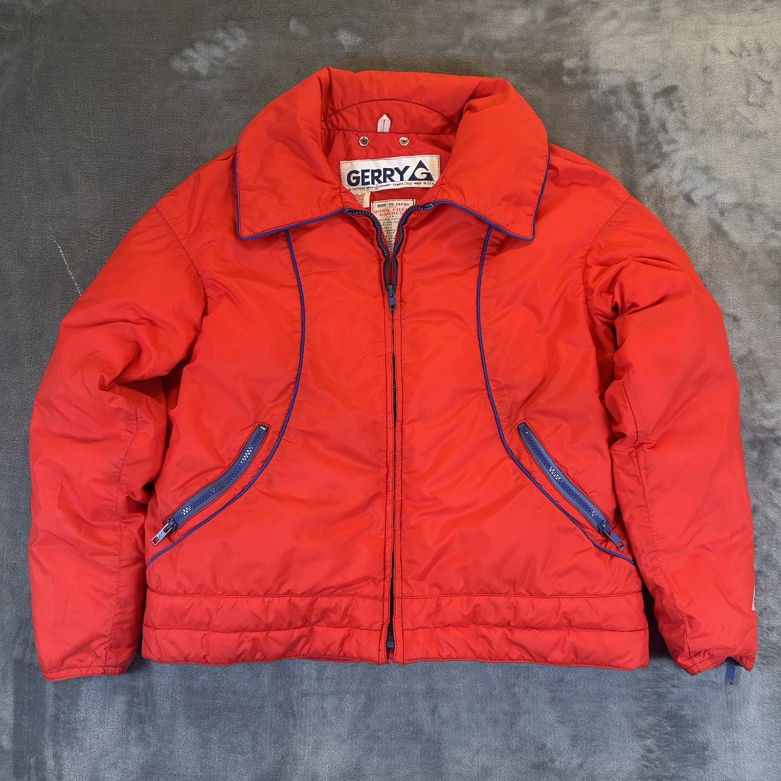 Vintage Gerry Jacket Womens L Red Puffer Prime Down Filled USA Made Outdoor