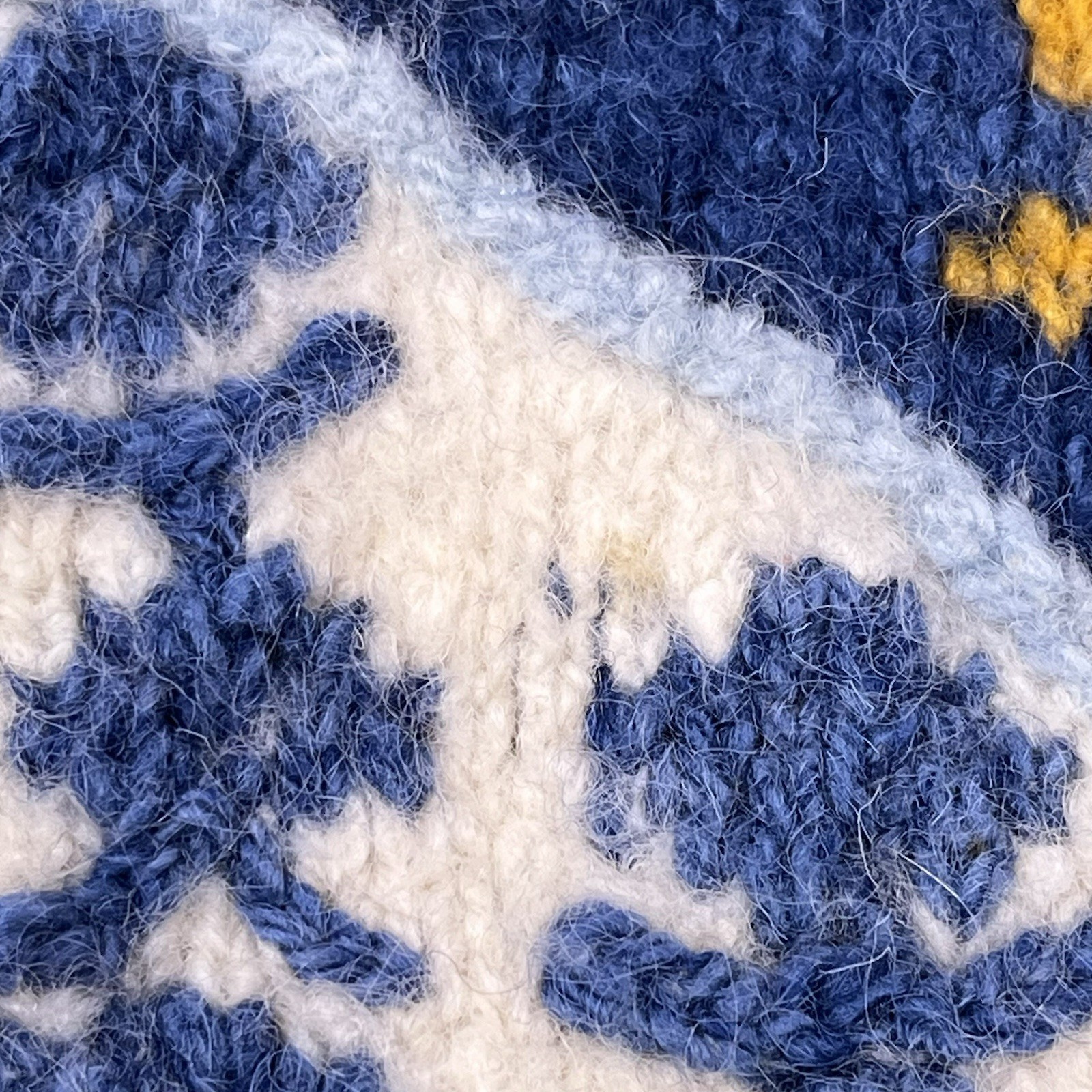 Vtg Amano Bolivian Wool Hand Knit Sweater Christmas Trees Stars Night Sky Aymara