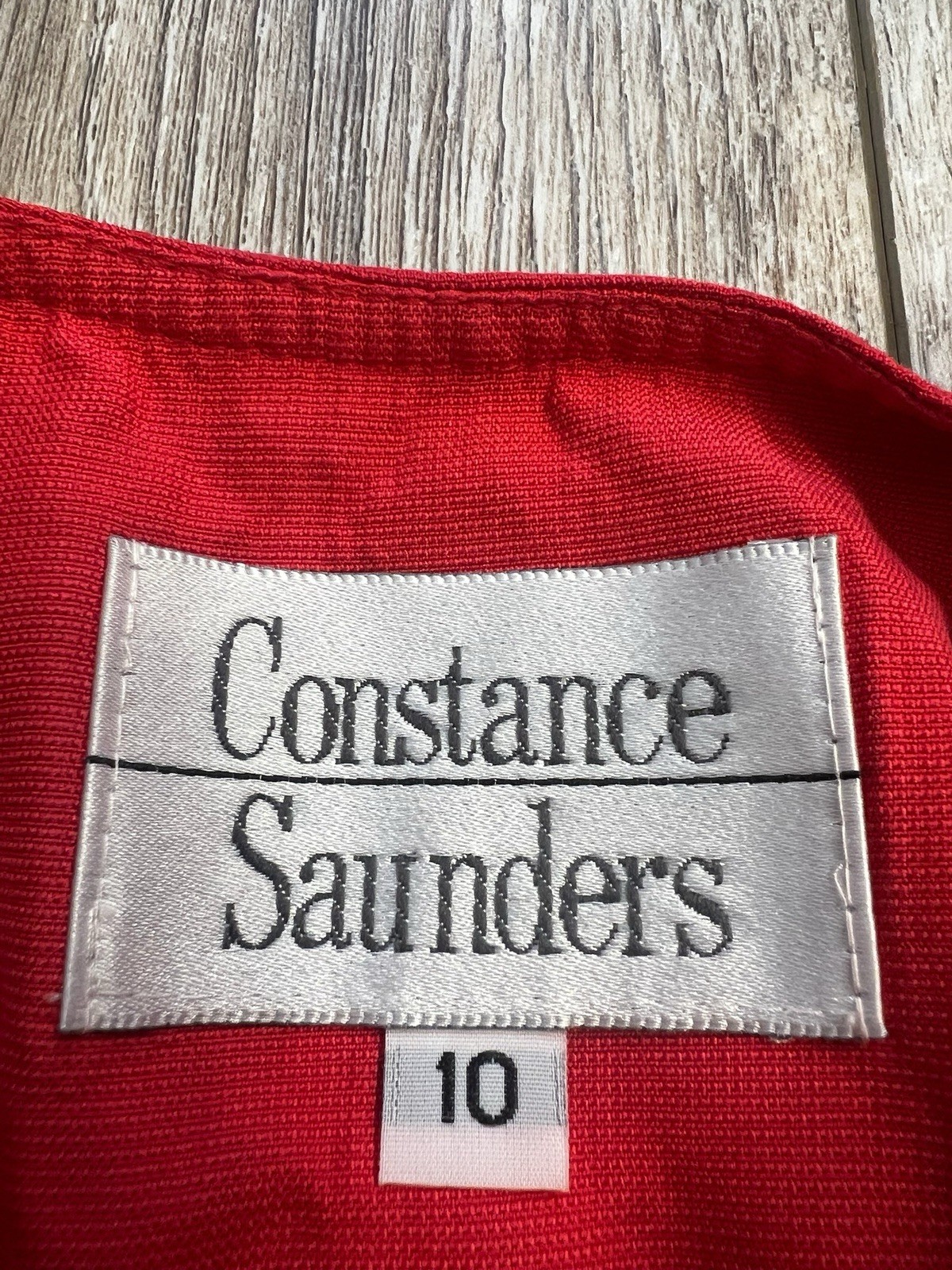 Constance Saunders Womens 10 Long Coat Jacket Red With Gold Buttons