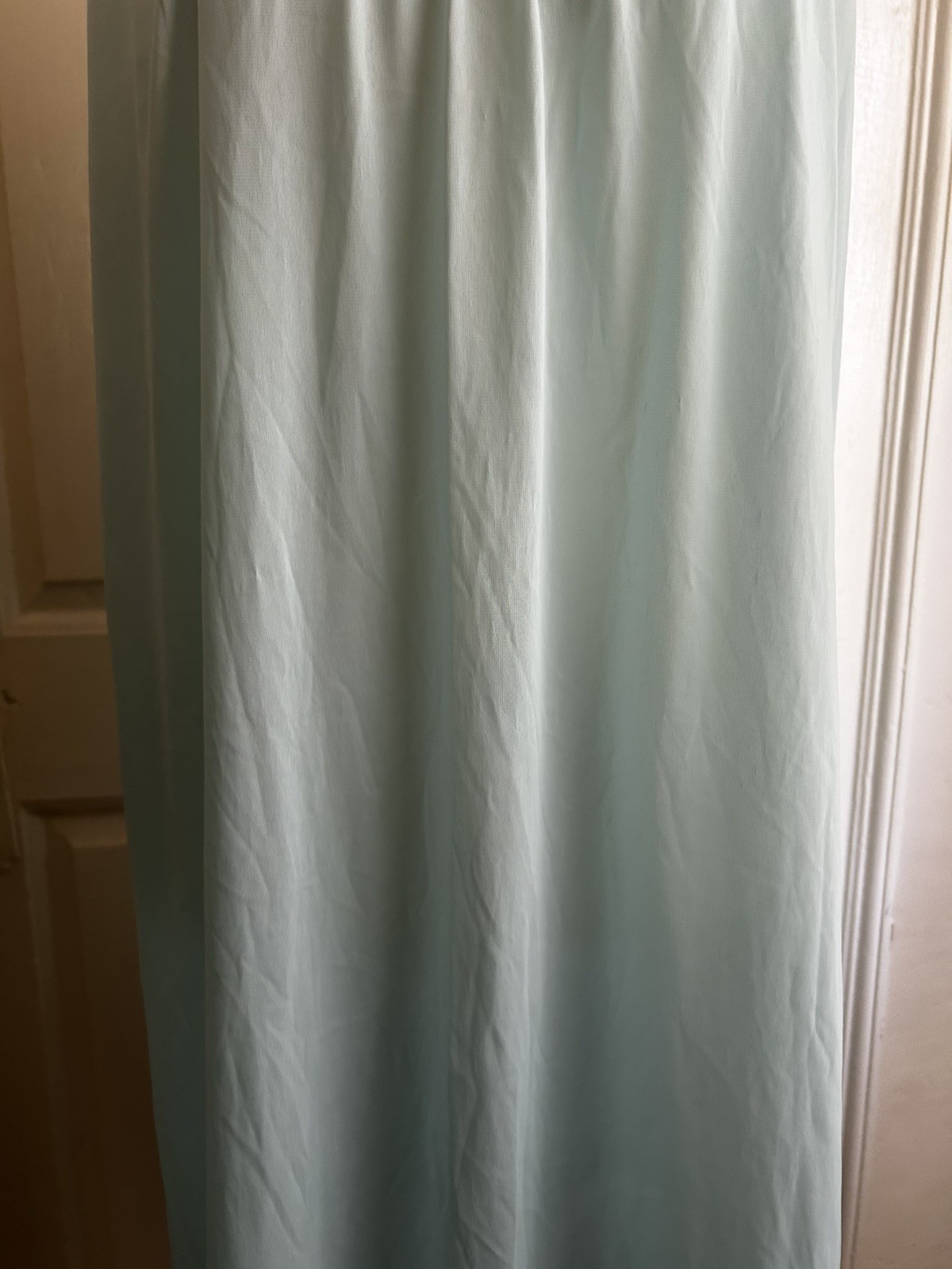 Vintage 1970s Vanity Fair Blue Sleeveless Nylon Chemise Nightgown Ruched Medium