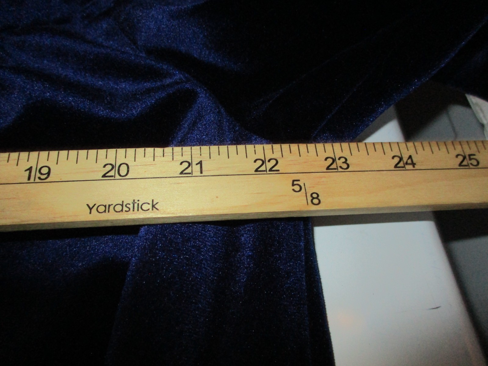 Vintage Aria Deep Blue Velvet Velour Zip Long House Coat / Robe Quilt Bodice M-L
