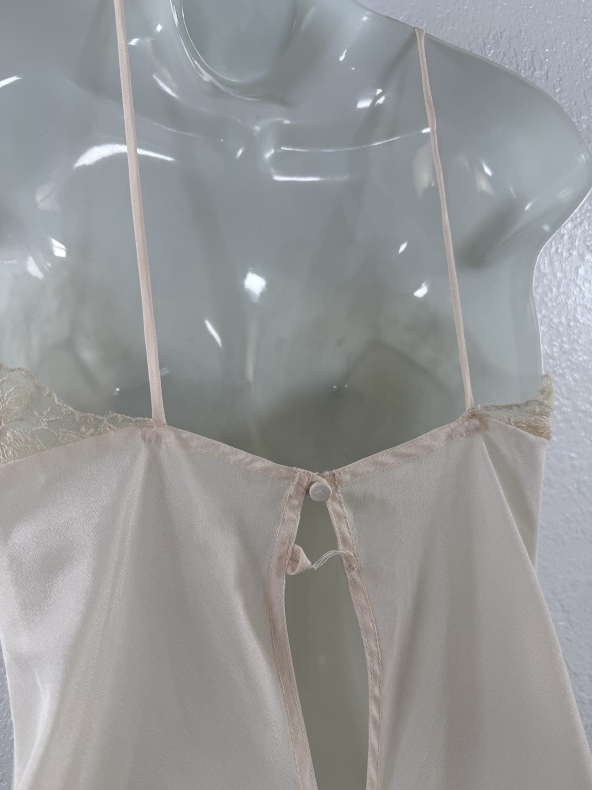 Vintage BONNIE STRAUSS Satin Lace Teddy Romper Edwardian Victorian Lingerie S