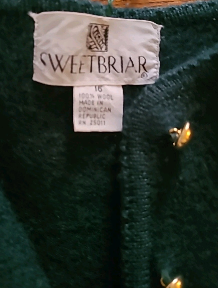 Vintage 40s 50s Boiled Wool Green Womens Jacket Blazer Gold Buttons Size L