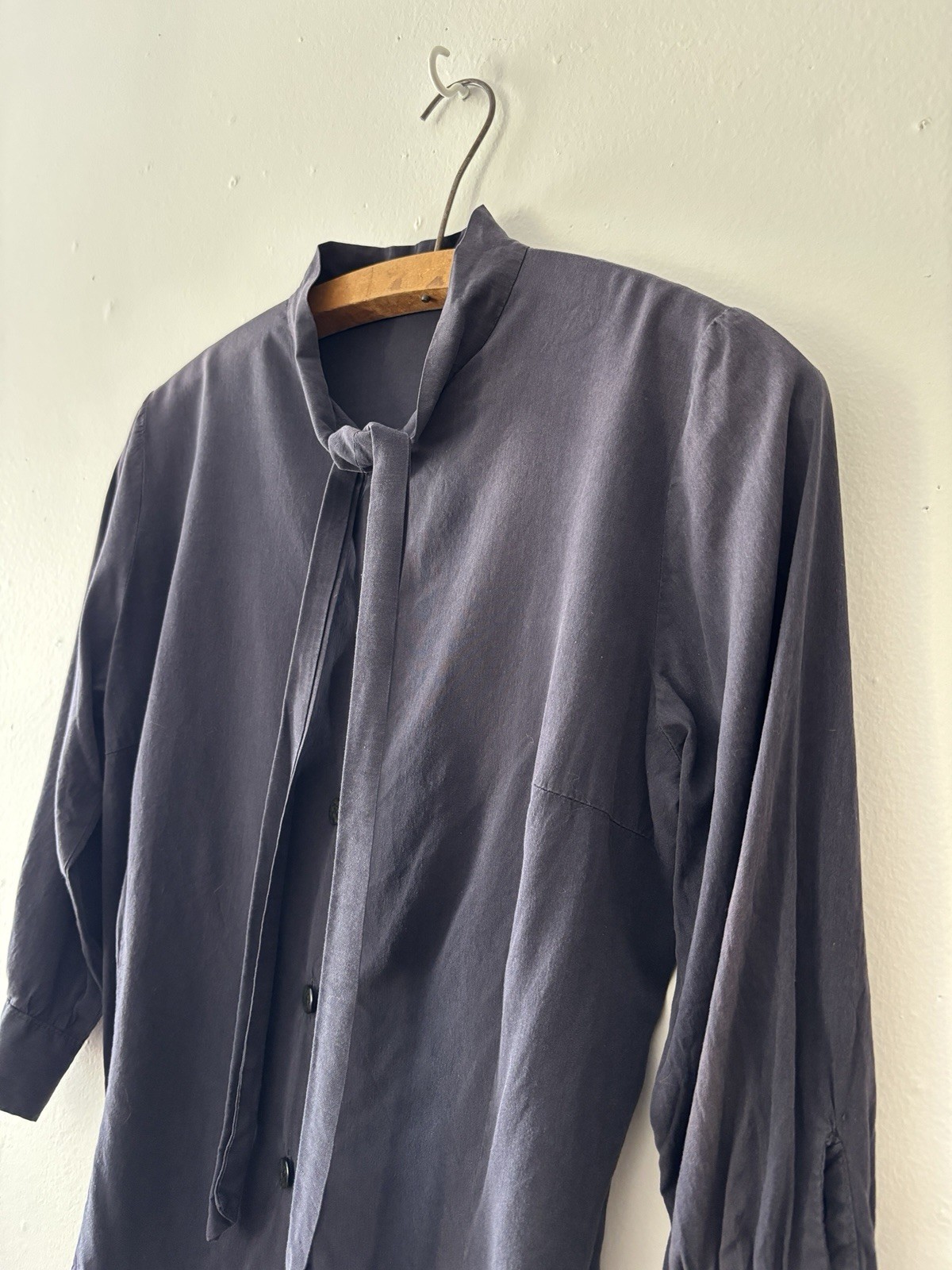 Vintage 1950s Softest Cotton Gabardine Button Down Secretary Blouse