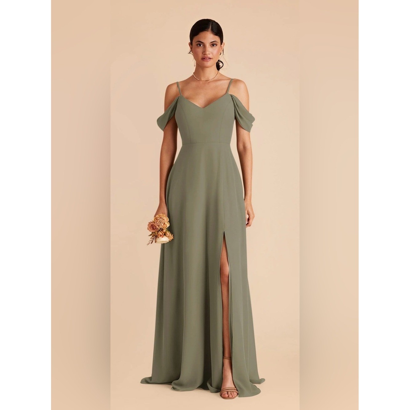 Birdy Grey Sage Convertible Bridesmaid Dress Maxi Floor Length NWT Size L