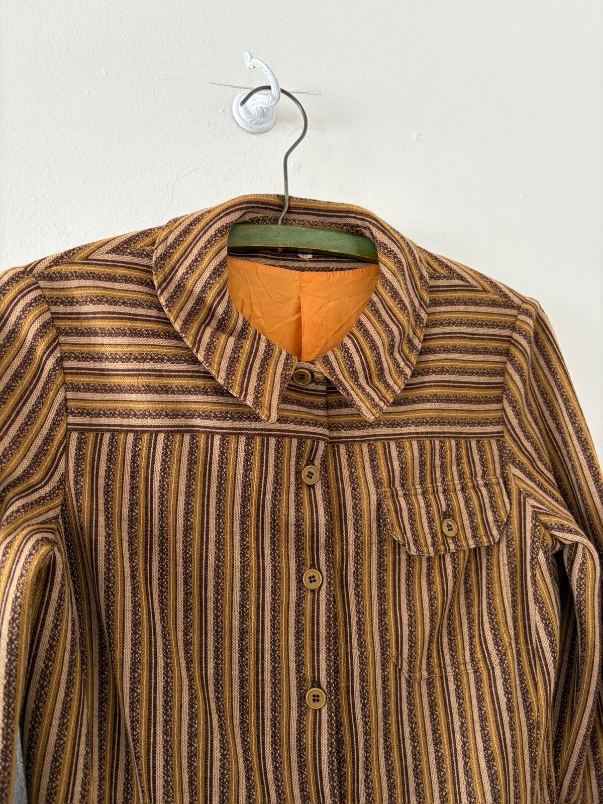 Vintage 70s 60s Cacharel Jacquard Utility Shirt Jacket And Wide Flared Trouser S