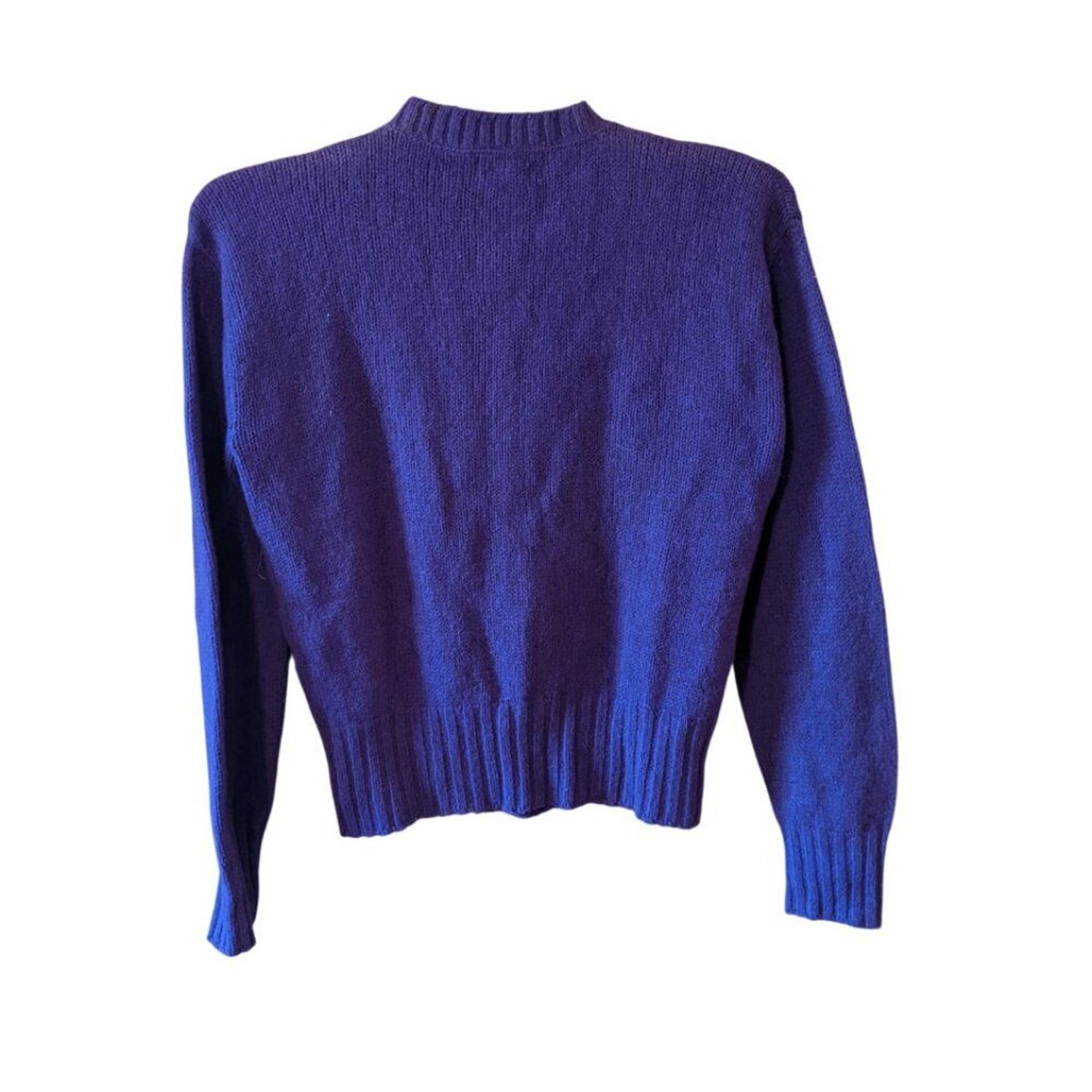 Vintage Miss Scotch English Cardigan Sweater 100% New Wool Purple Cardie Sz S