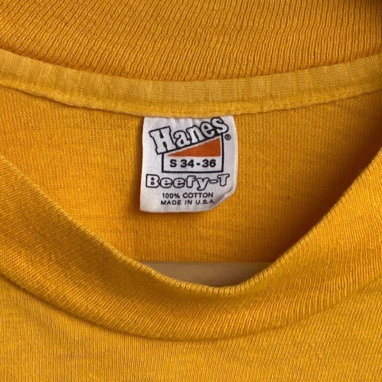 Vintage 1979 Red Zinger Bicycle Classic Hanes Beefy-T Single Stitch Tee Yellow S