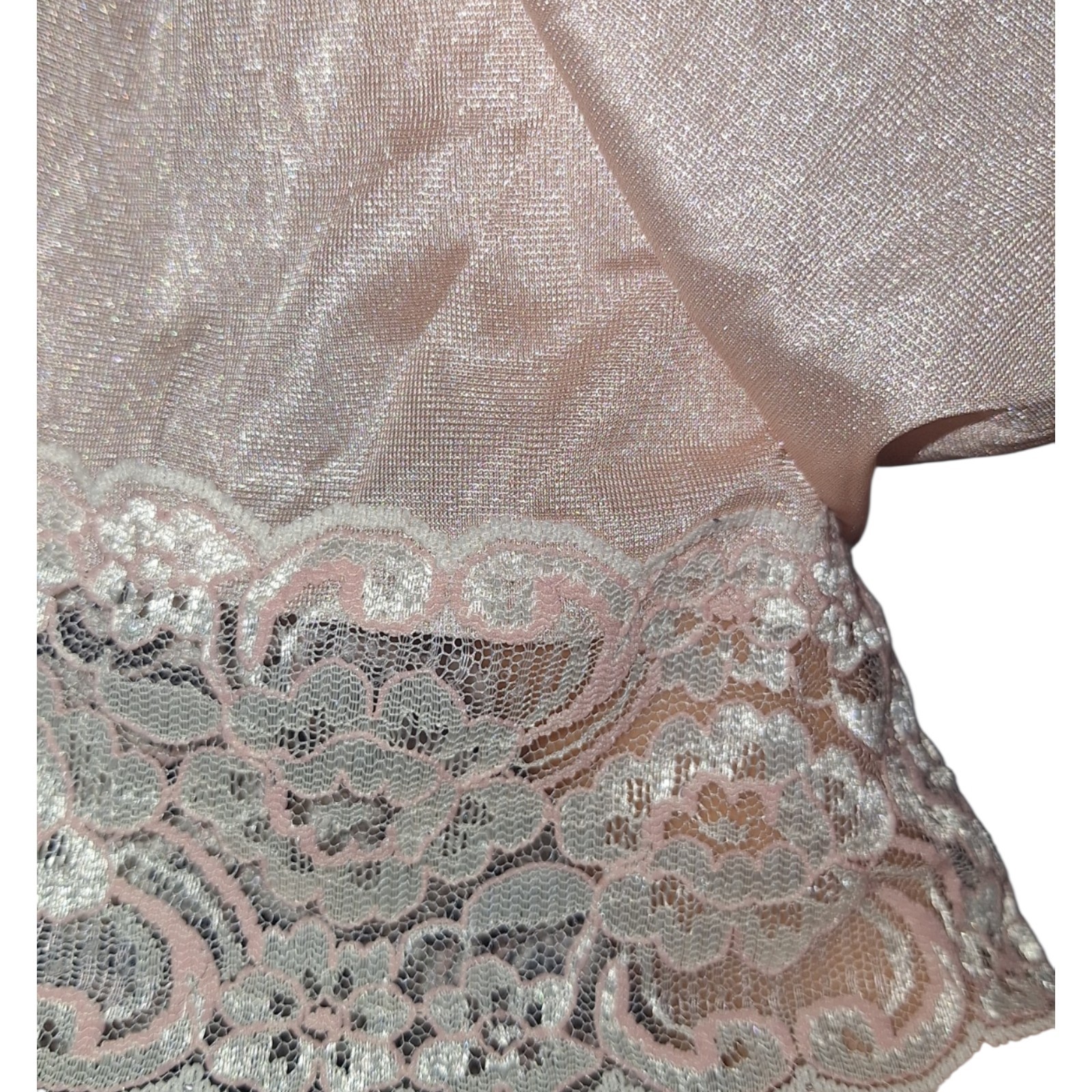 Vtg Jill Andrea of New York Pink Sheer Lace Peignoir Set Coquette Cottagecore