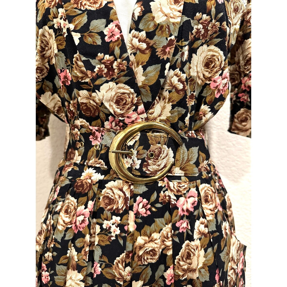 Brandywine Creek Vintage 80s Floral Cottage Dress w/ Belt Women’s S/M