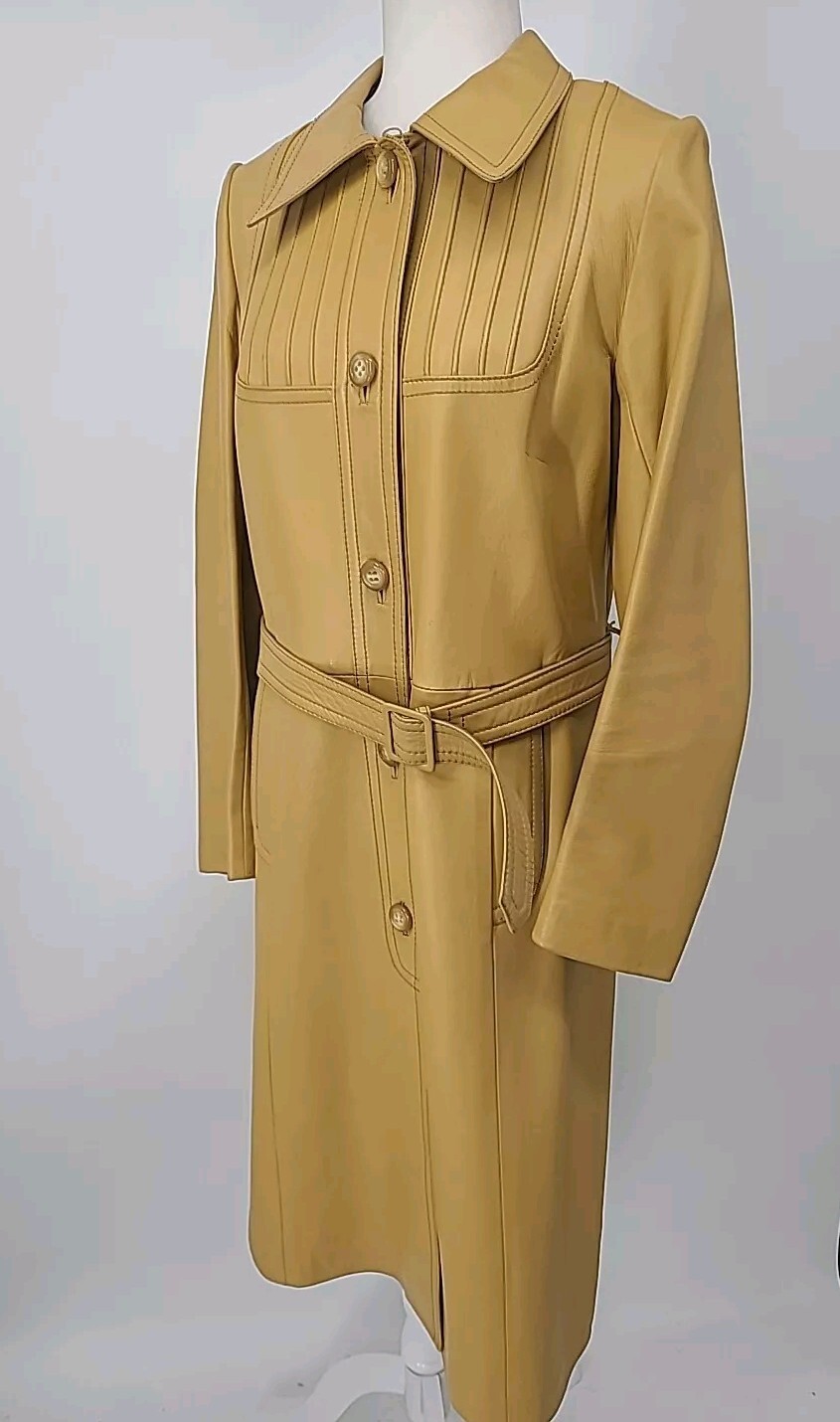 Vintage Leda Spain By Gropper For I. Magnin Long Leather Trench Coat