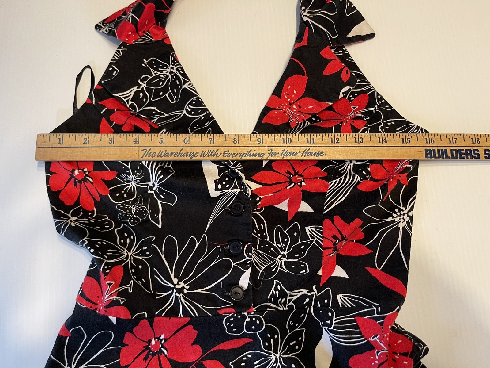 Vintage ALYN PAIGE Y2K Floral Halter Collar Swing Dress Backless Size 5/6 Hawian