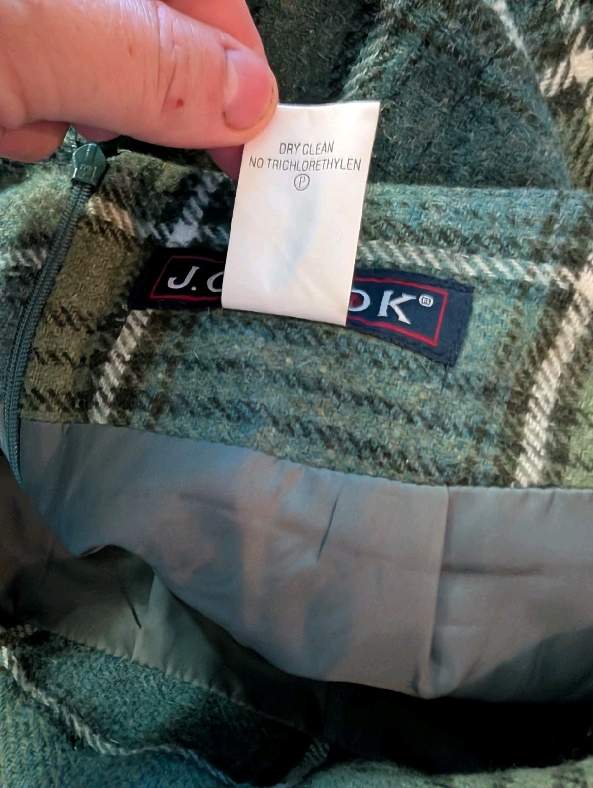 VTG J G Hook Blue Green Wool Blend Plaid Short Punk Prep Skirt Sz 12 Large L