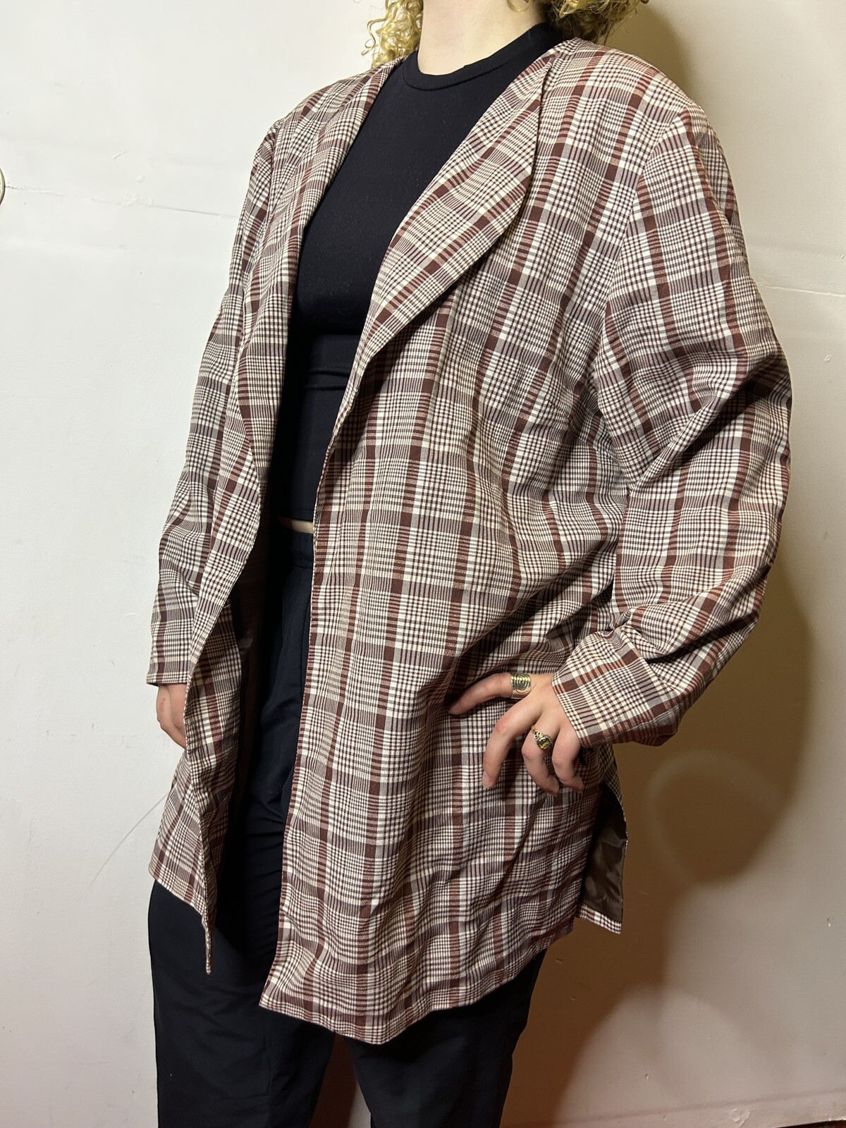 Vintage Australian 1980s The Clothing Company Plaid Chesterfield Coat AU 20