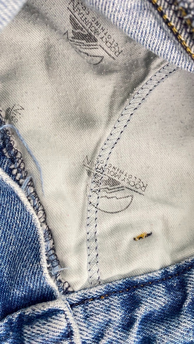 Vintage 1980s high waist jeans 25 34 side buttons ROCKY MOUNTAIN 29 blue denim
