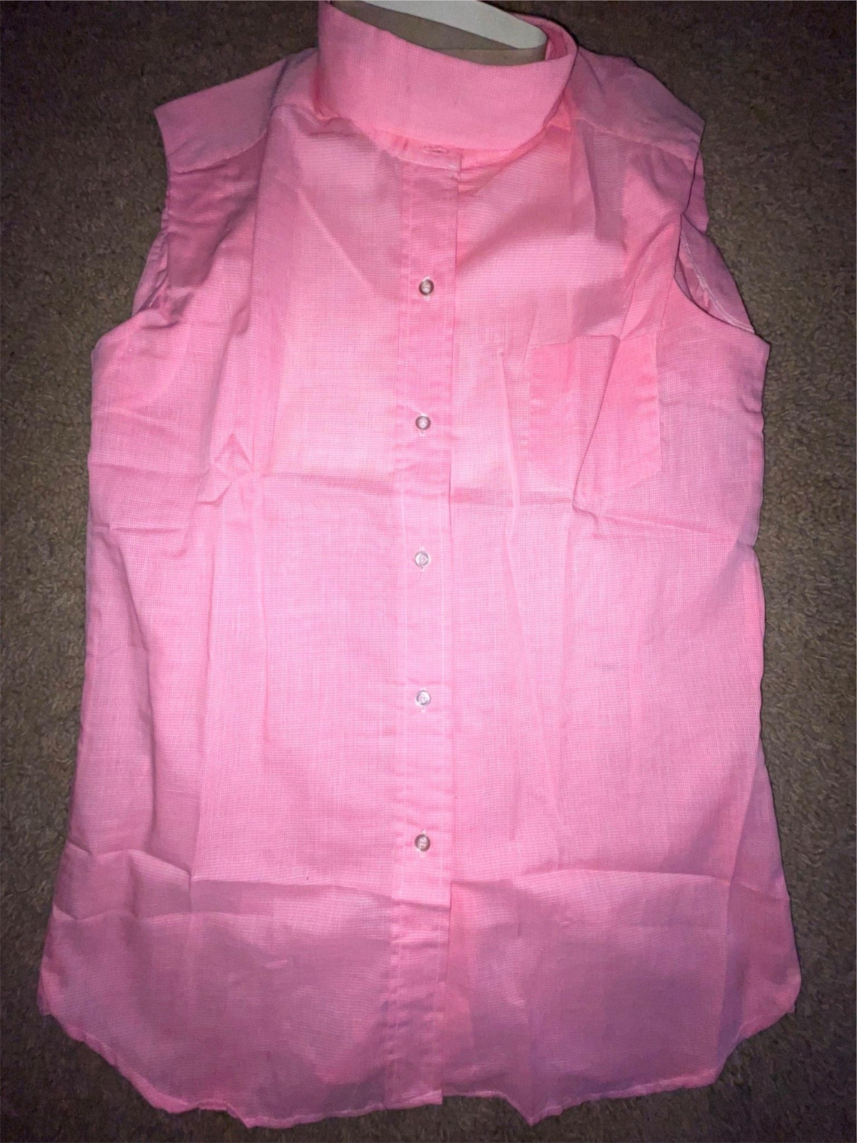 VTG 70 WOMENS 36 VARIETY RATCATCHER SLEEVELESS COLLARLESS EQUESTRIAN HORSE SHIRT
