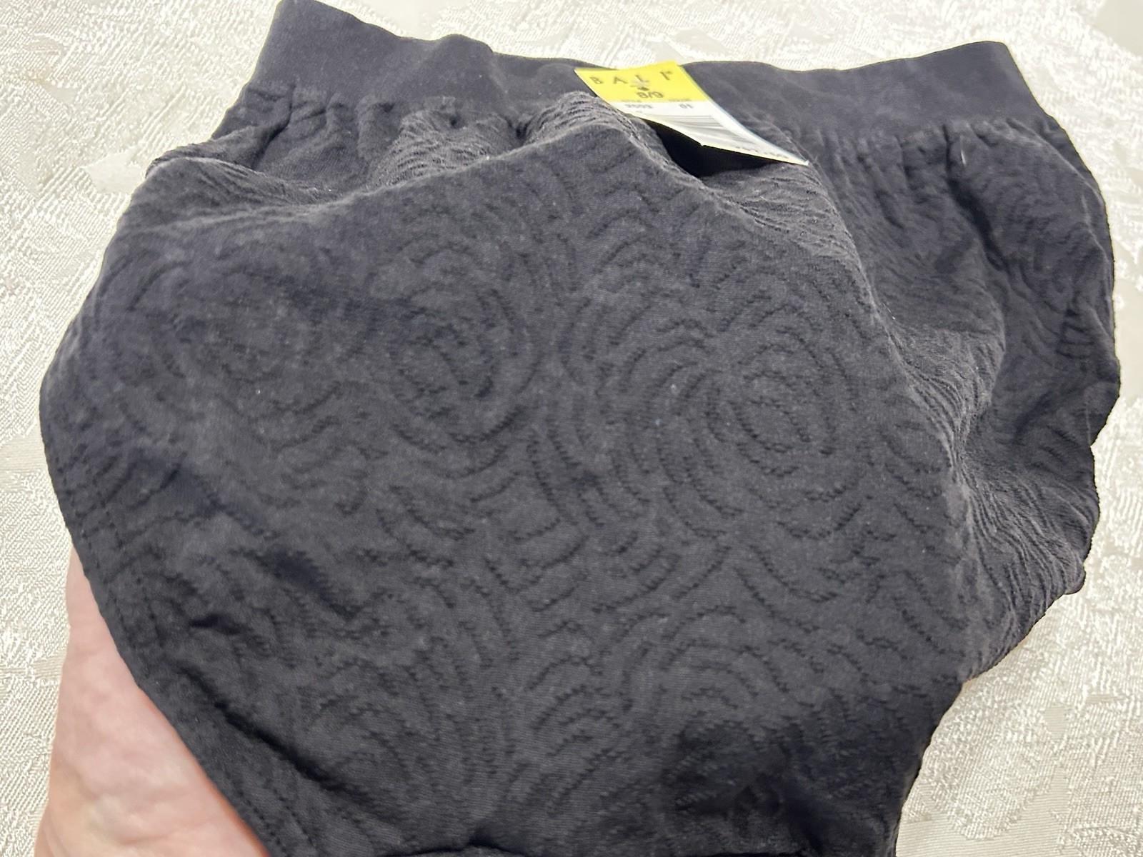 NWT Vtg BALI 2503 Patterned Wide Waistband Hi-Cut Sz 8/9 Black Panties #403