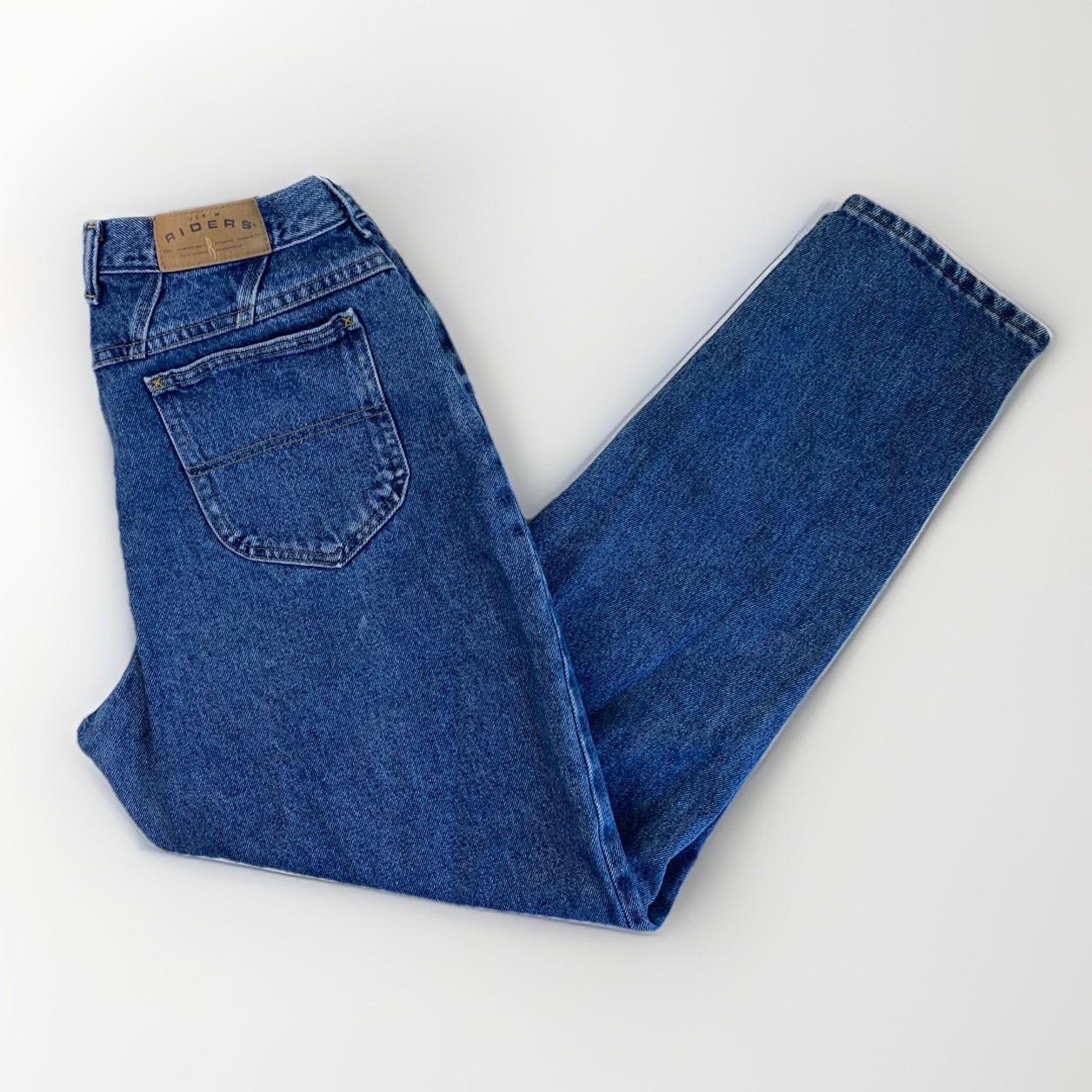 Vintage RIDERS women’s high-waisted 100% cotton blue denim jeans SIZE: 14M