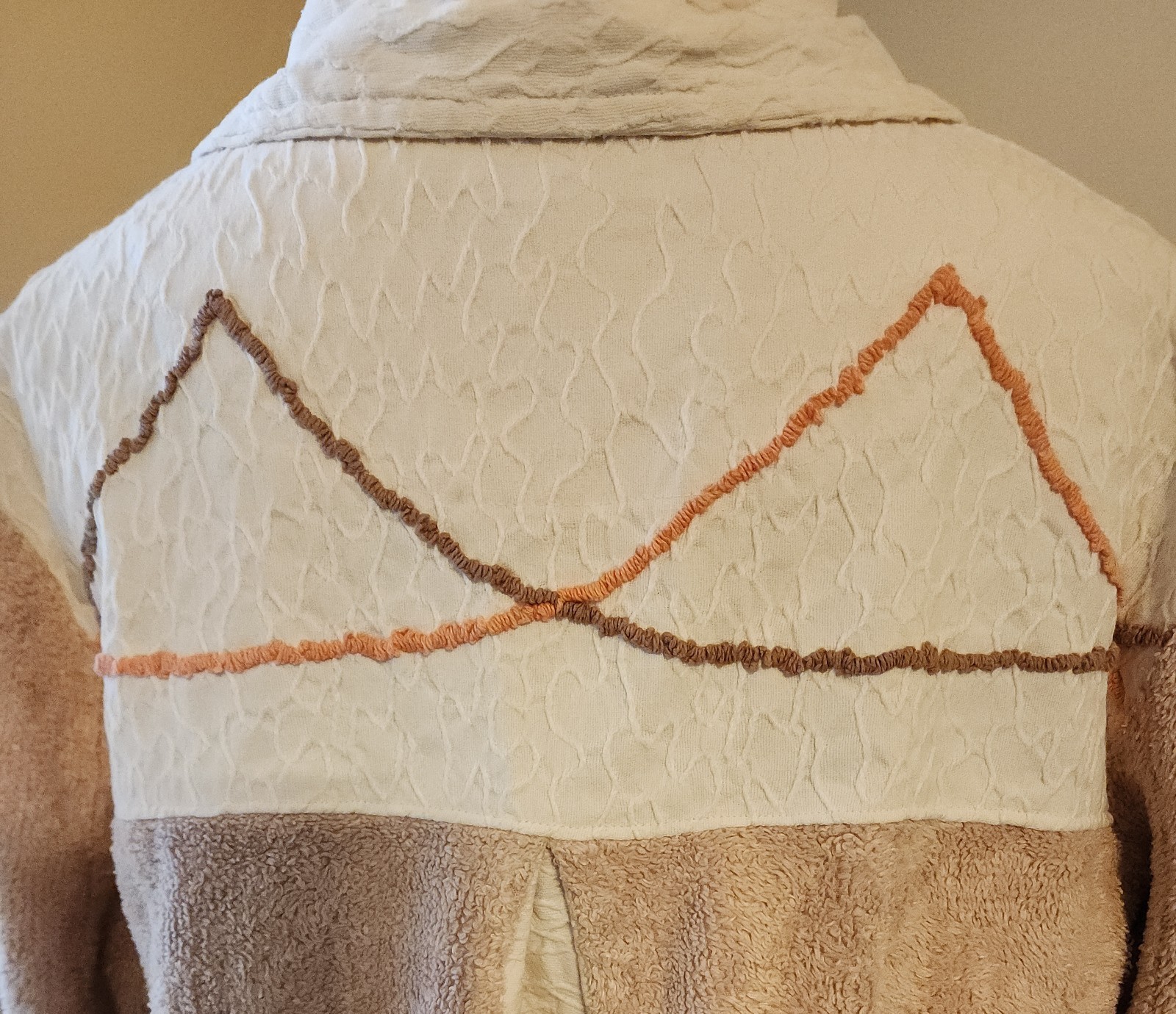 VTG Chenille Jacket Blanket Coat Bedspread Robe Deep Pile Floral 90s Does 50s