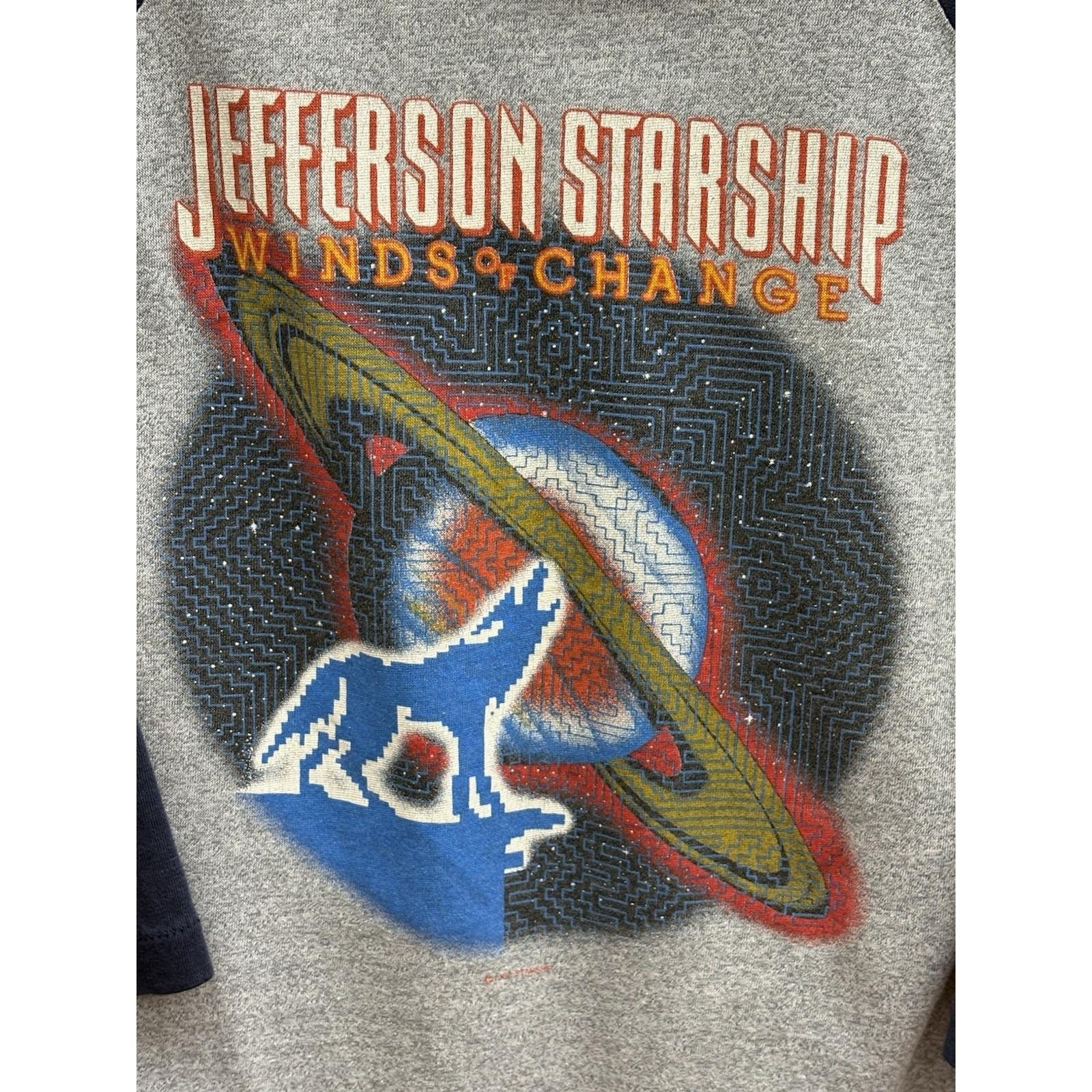 Vintage 1982 Jefferson Starship T Shirt Winds Of Change Sz M Raglan Baseball Tee