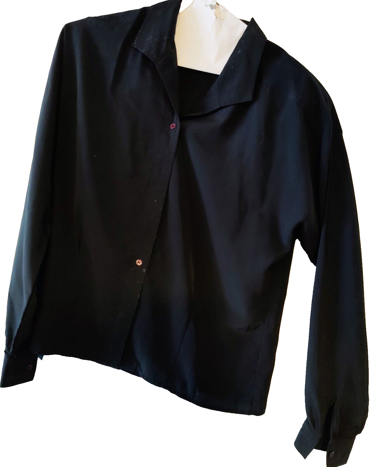 VINTAGE GREG ADAMS WOMEN’S BLACK DRESS SHIRT SIZE MEDIUM