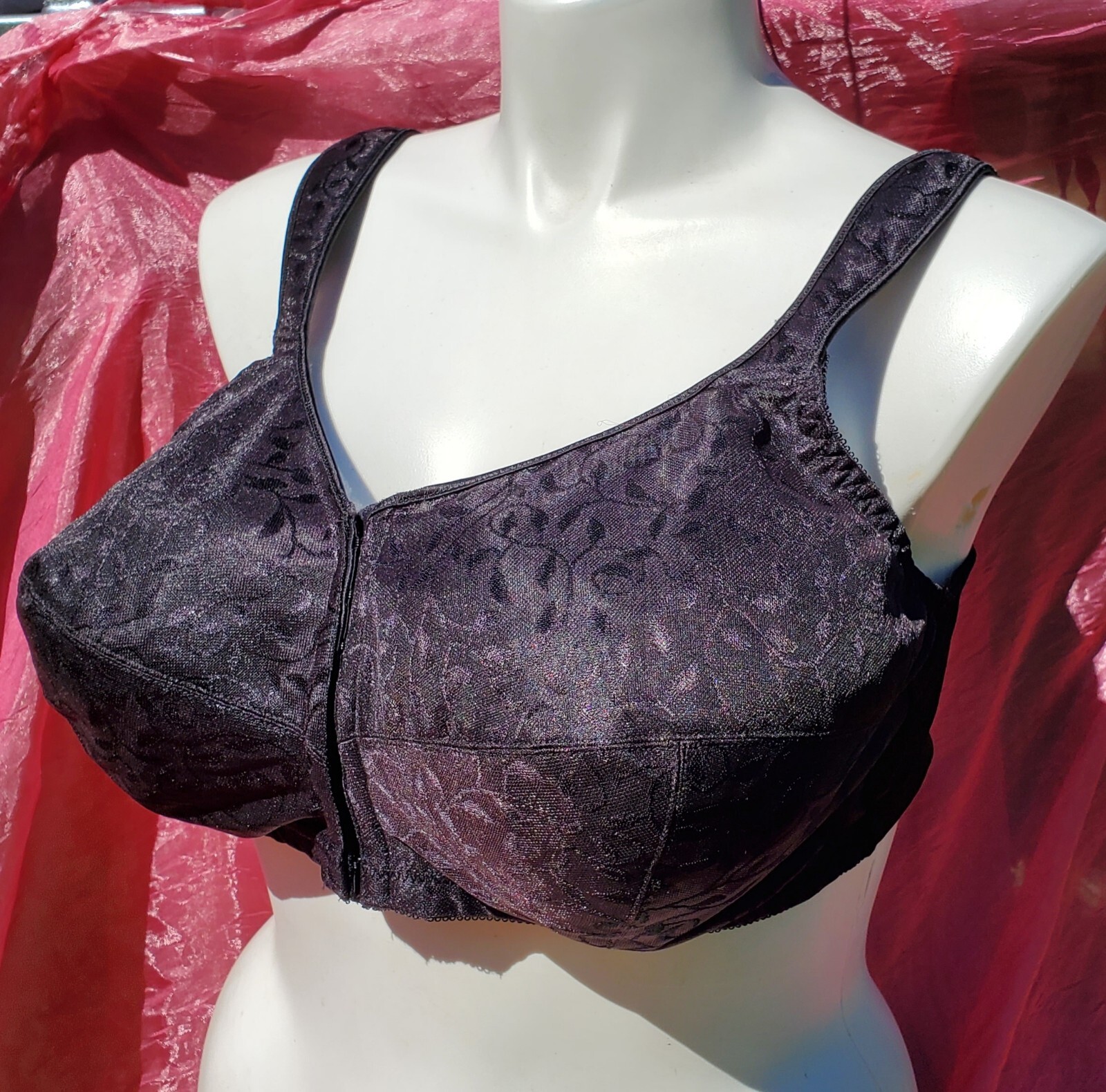 JMS Black Silky Front Close Bra Size D50 Sexy Sissy Pin-up Crossdress Y2K
