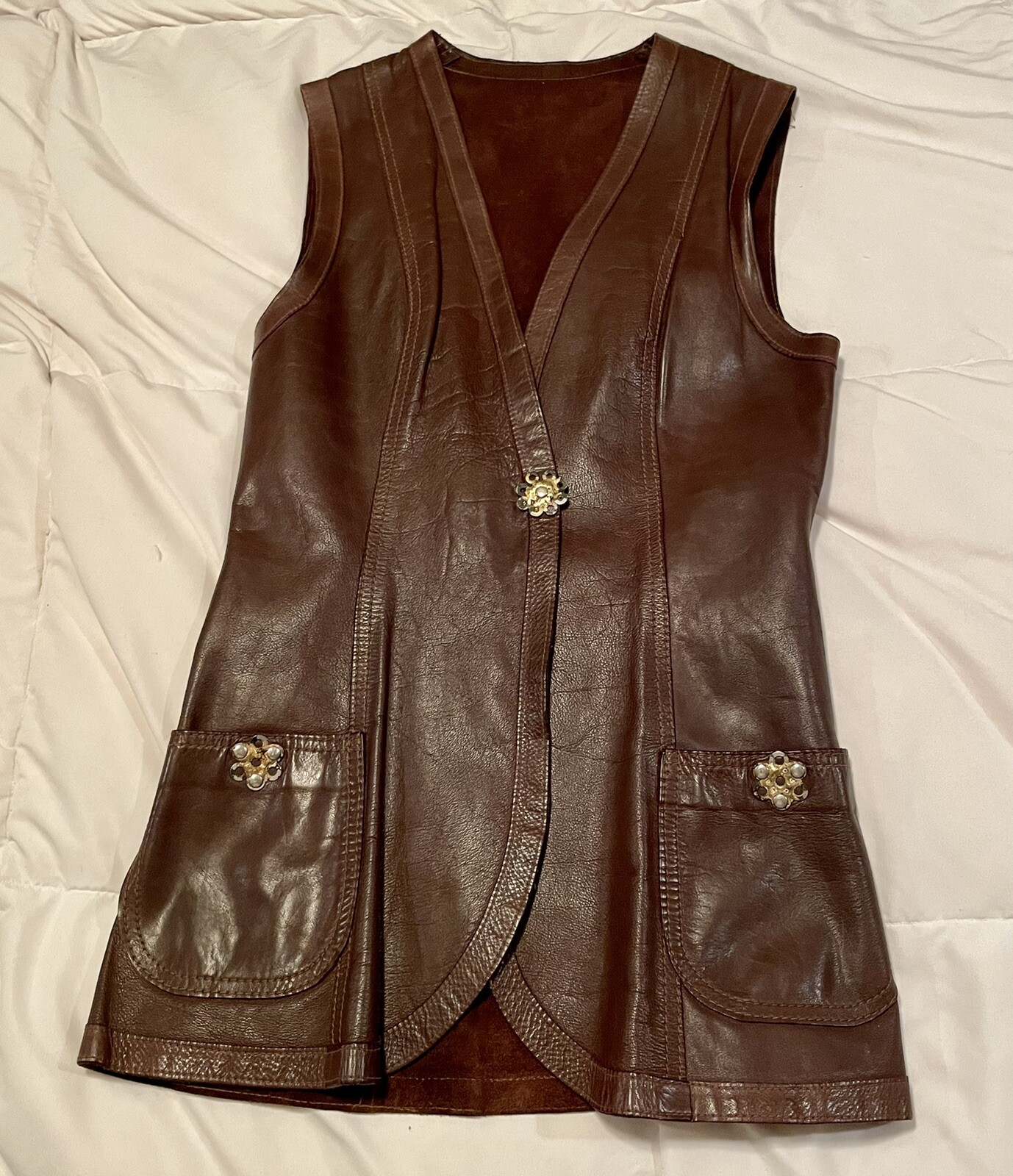 Cordoba Suedewear Vintage Late 60s 70s Hippie Rock n Roll Band Sleeveless Vest