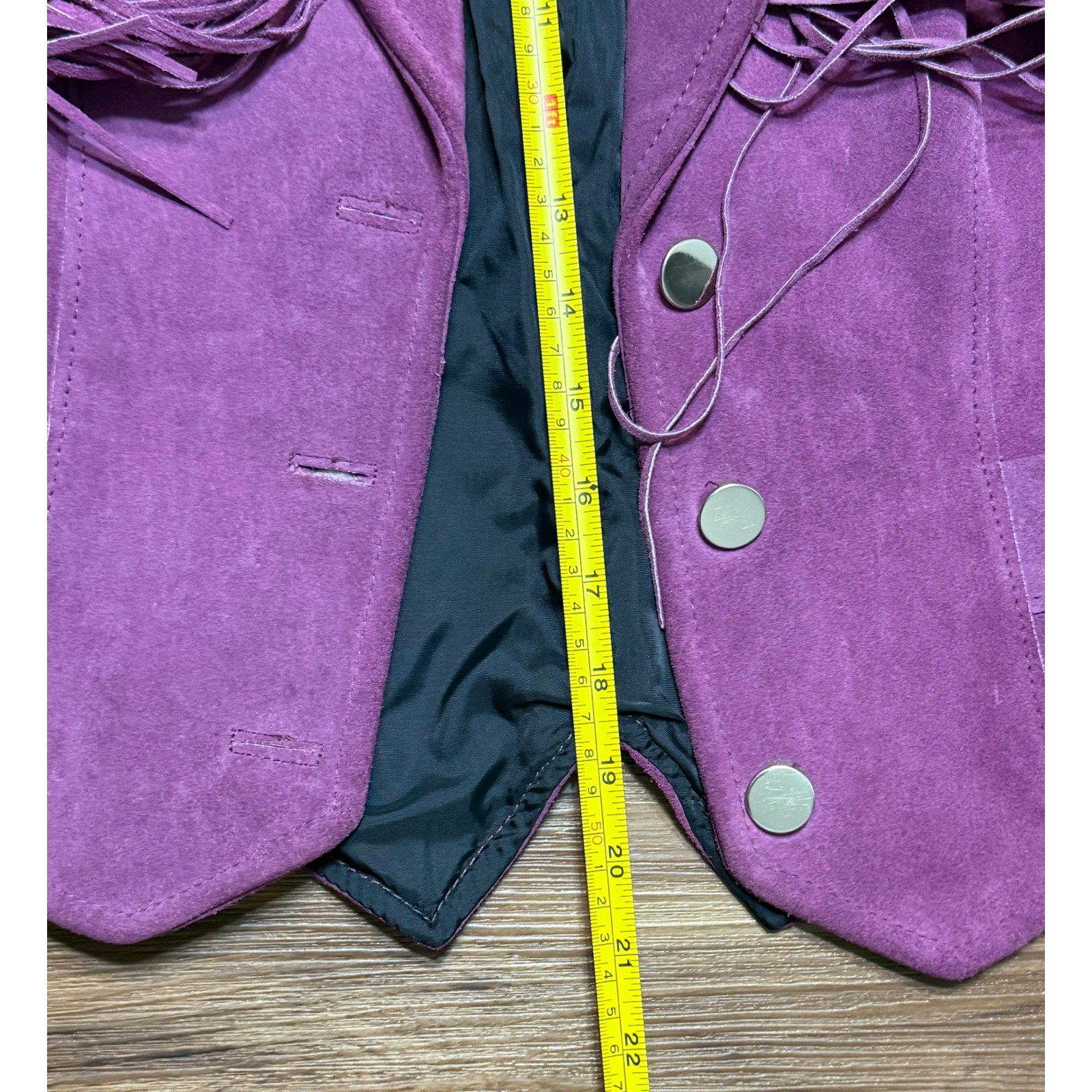 VTG Pioneer Wear Purple Suede Fringe Western Jacket Women Sz 8 Made in USA