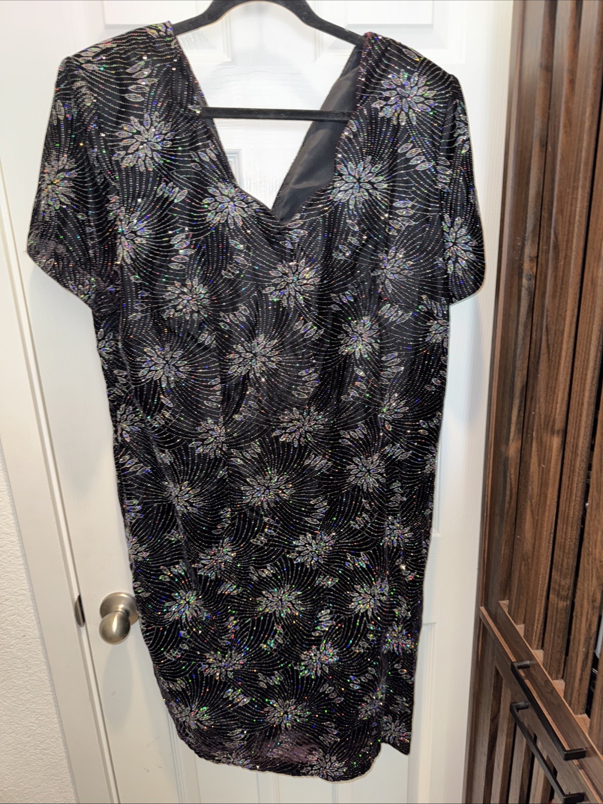 Vintage Diana Marco Mayvens 1980’s Sparkly Cocktail Holiday Party Dress Holo EUC