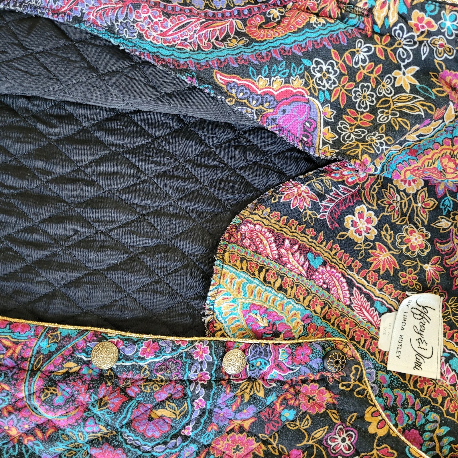 Jeffrey & Dara By Linda Hutley Vintage 80’s Quilted Cropped Jacket Sz 9-10 (M)