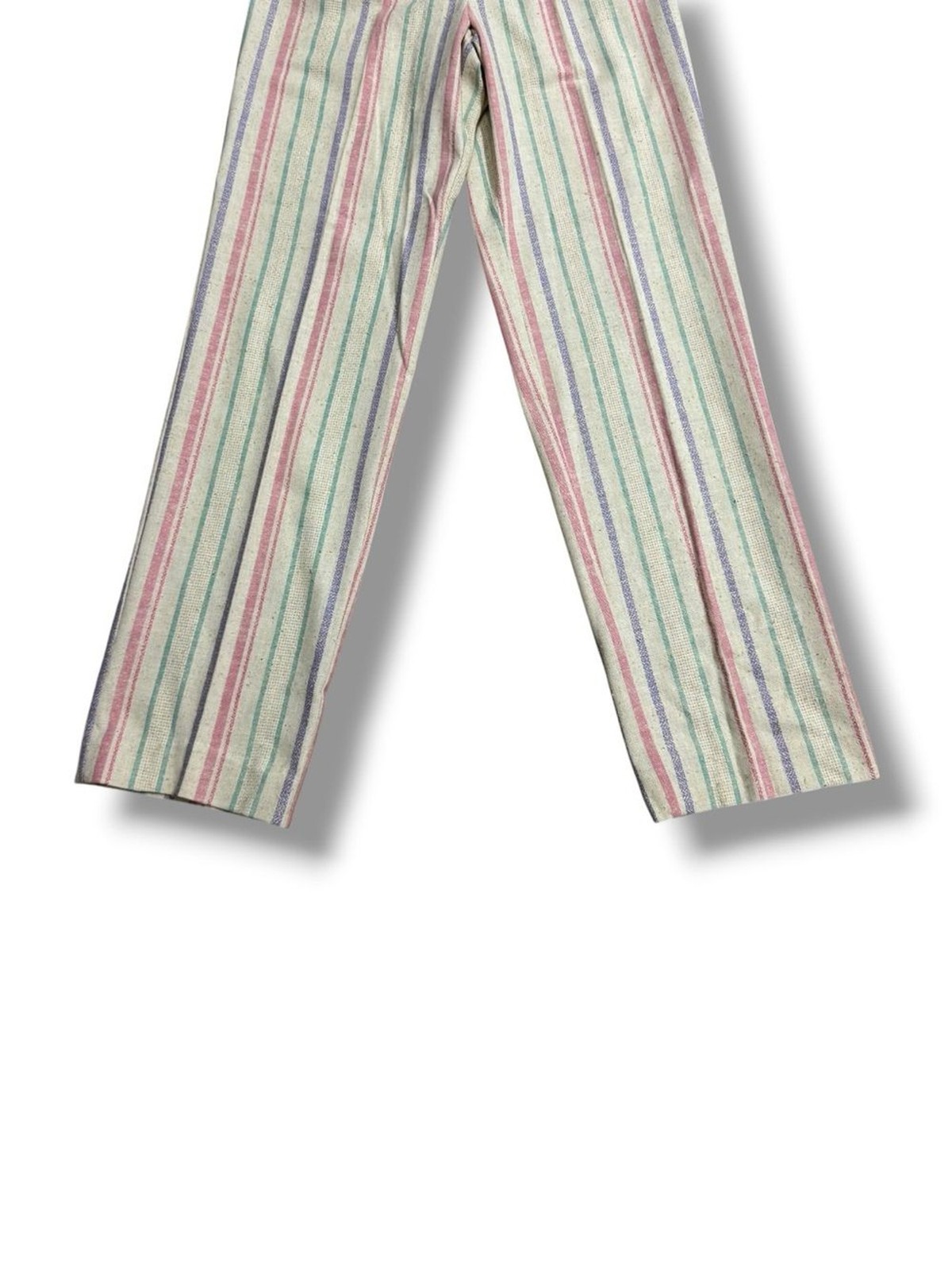 Vintage Country Suburbans Union Made Stripe Pants Size 6 High Rise Wide Leg USA