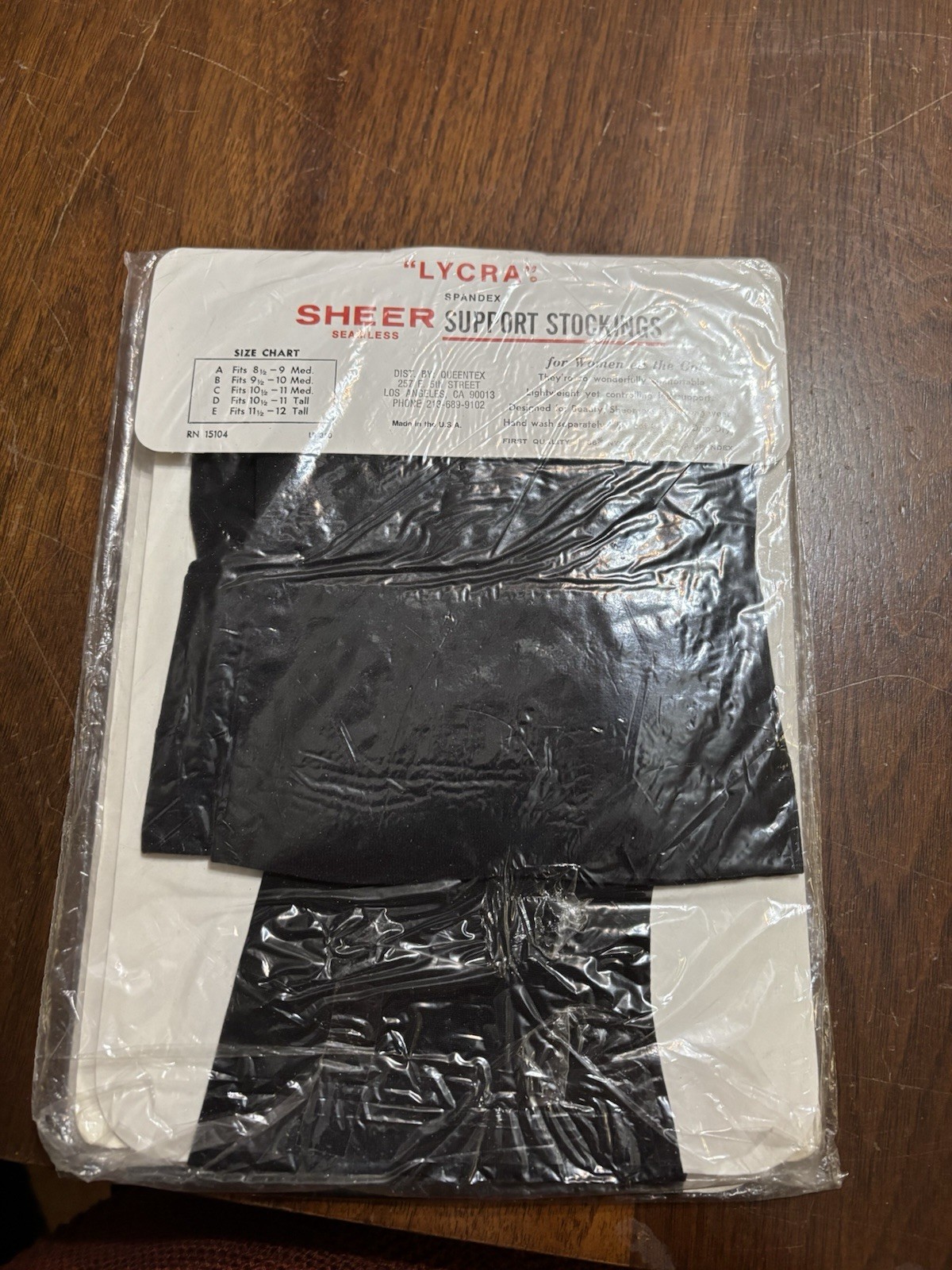 Vintage Support Stockings Queentex Black New In Sealed Pack Extra Tall Seamless