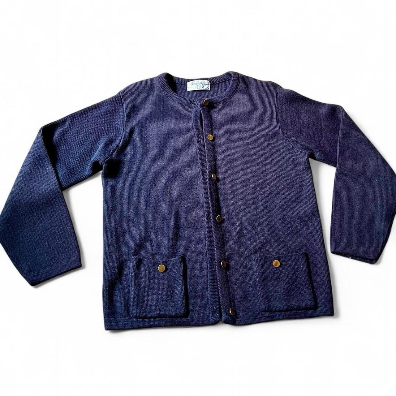 Vintage Haymaker Navy Blue Button Up Cardigan Size Medium Made In USA Acrylic
