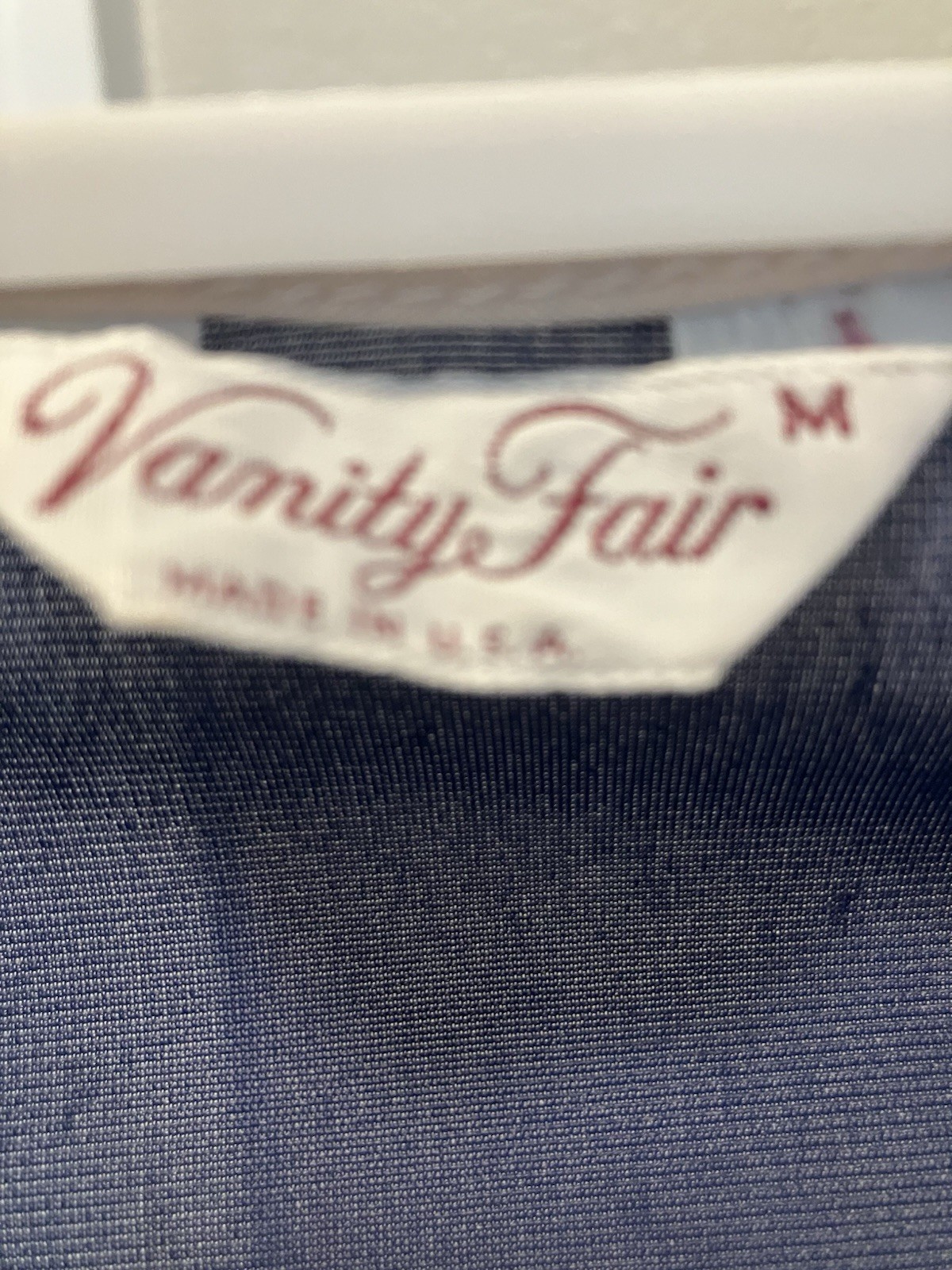 Vanity Fair Blue 2pc. Silky Nylon Pajama Set Short Sleeve Size Med USA Vintage