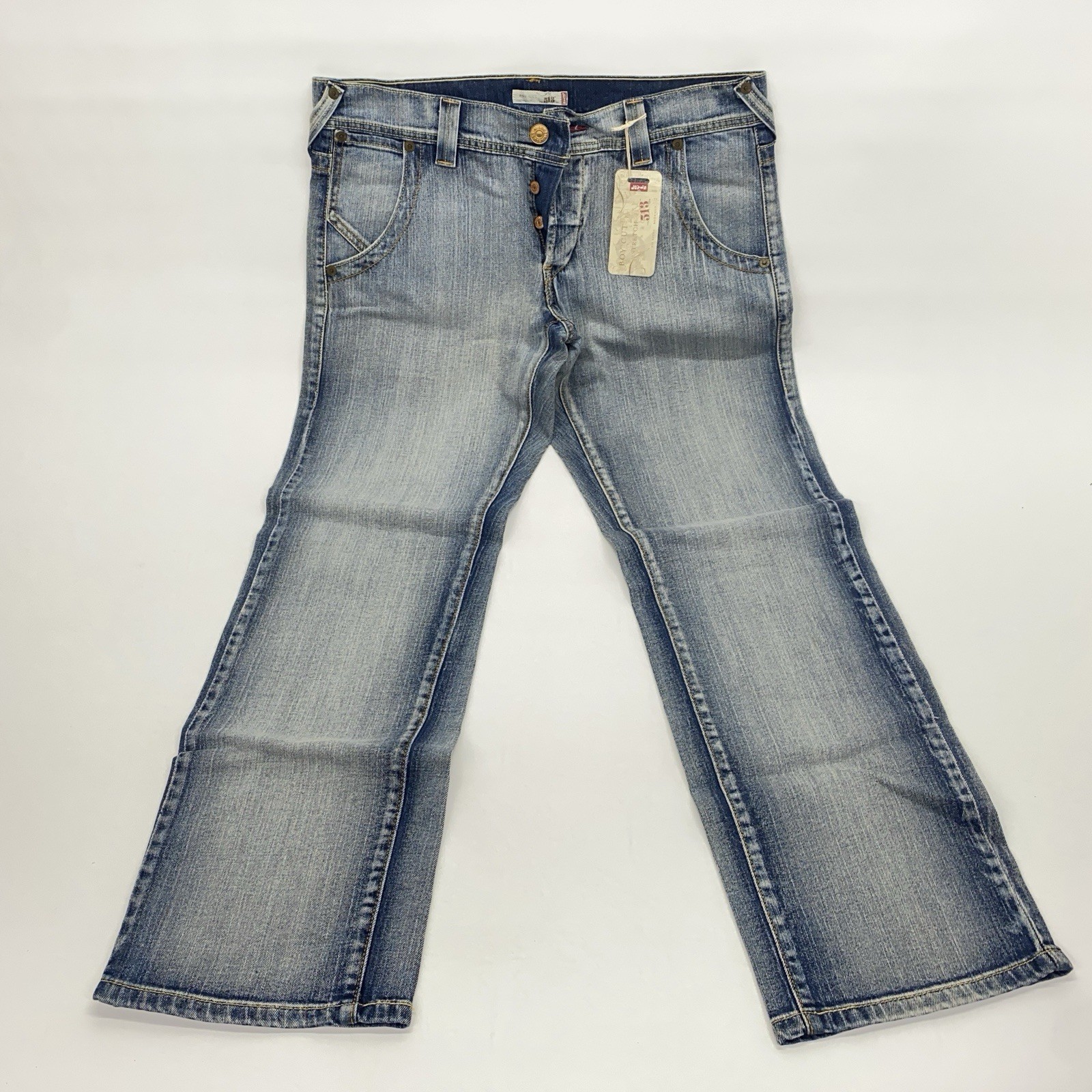 Vintage 2005 Levi’s 513 Denim Boy Cut Stretch Jeans Hip Slung Boot Cut Size 11M