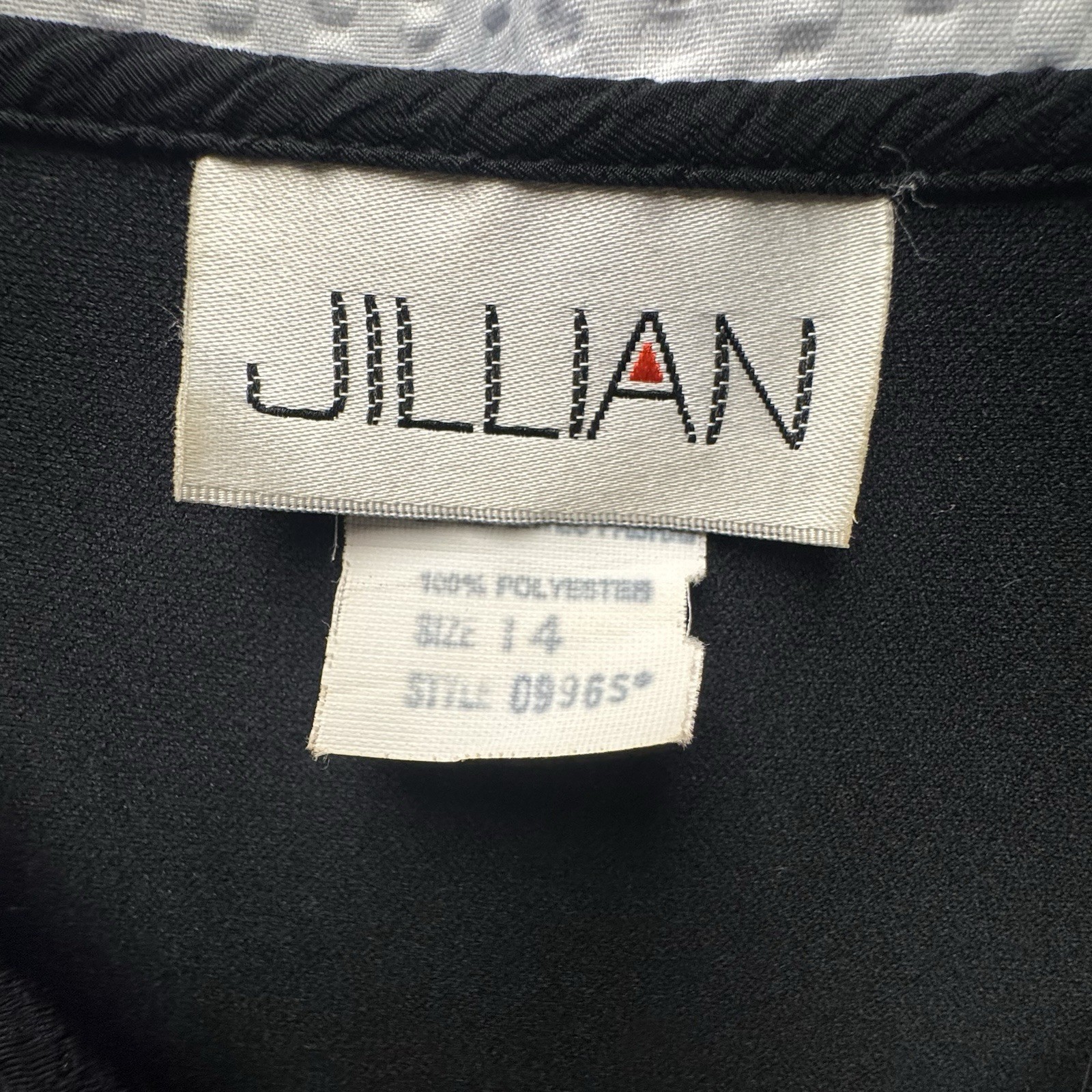 Vintage 90s Y2K Jillian Black Button Front Bodice Dress Sz14 USA Made Embroidery