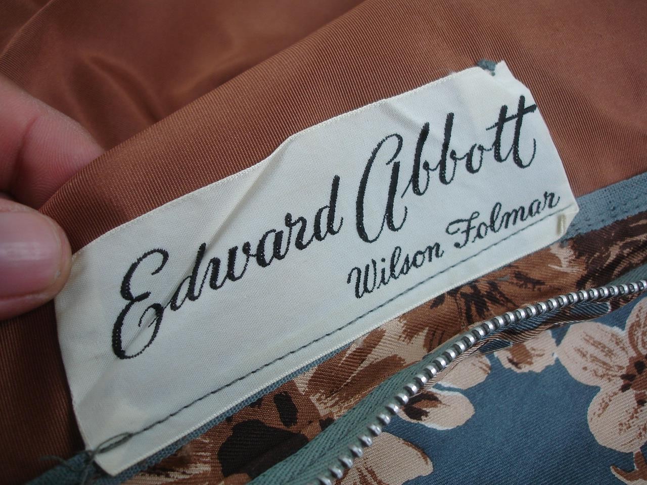 Women’s S M Vtg 1960’s Edward Abbott 100% Silk Cocktail Dress Sleeveless Belted